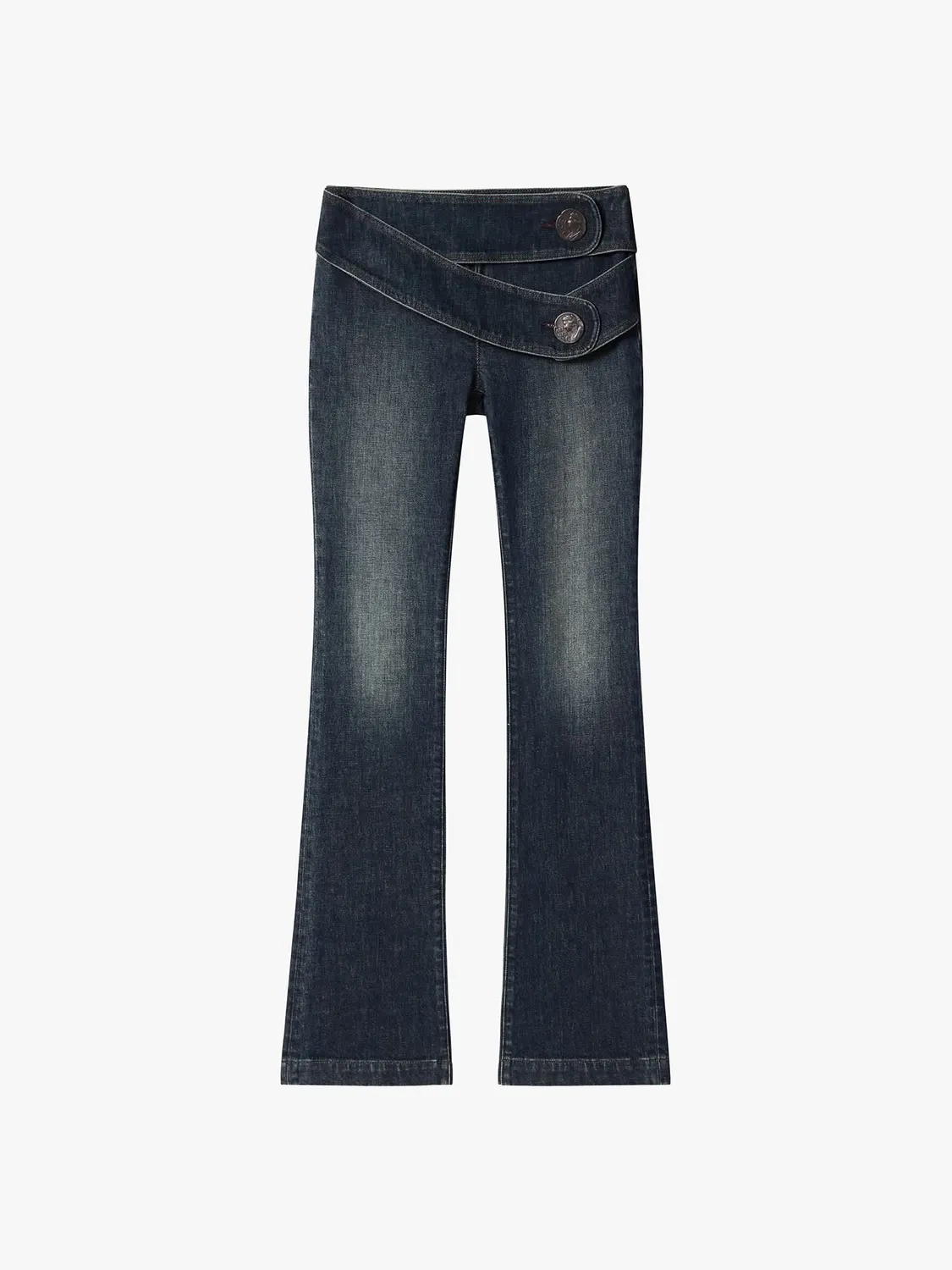Miss Sixty Black Label Double-Belt Flare Jeans mørkeblå