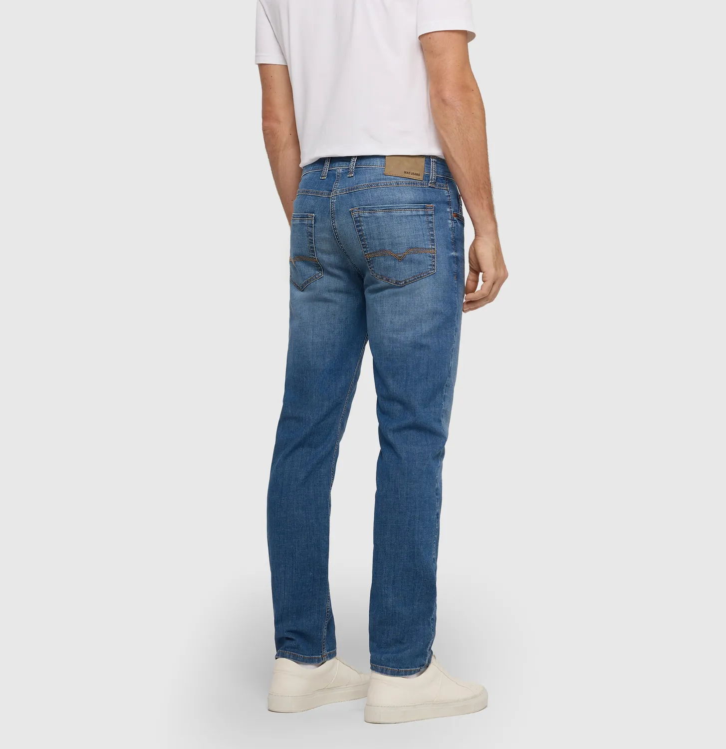 MAC Arne straight jeans mellemblå vintage stretch