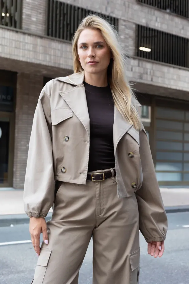 Para Mi Maya jakke desert beige cropped trench
