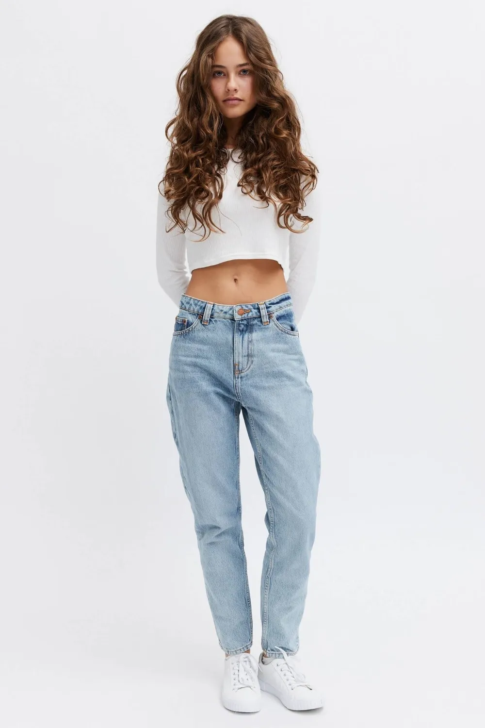 Organsk Oxygen Shorty jeans blå cropped 29/27