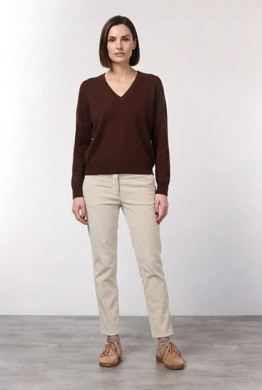 Mason's New York Slim chino bukser creme bred fløjl