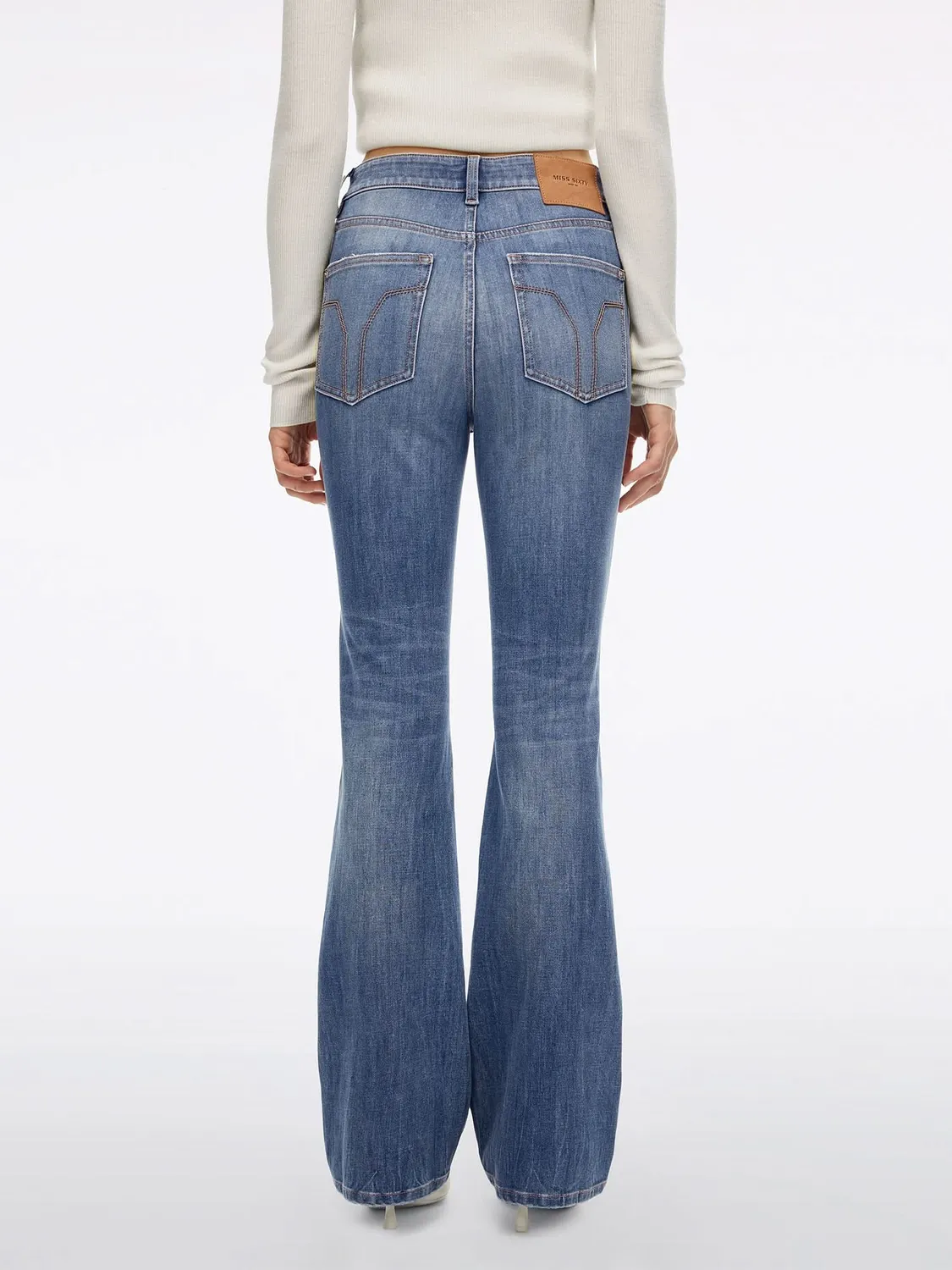 Miss Sixty flare jeans lyseblå stretch høj talje