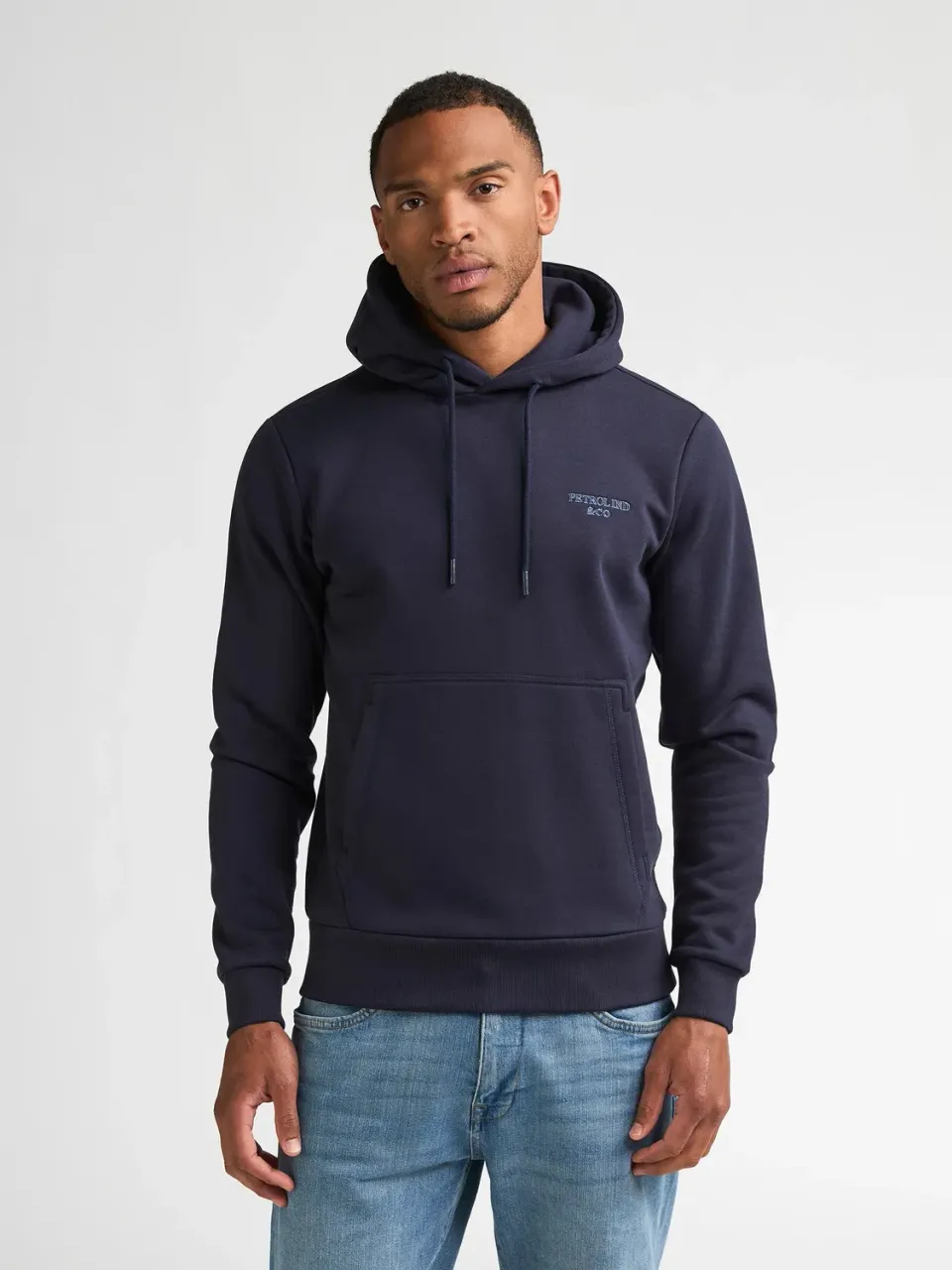 Petrol Industries Redwood hoodie Royal Navy børstet bomuld