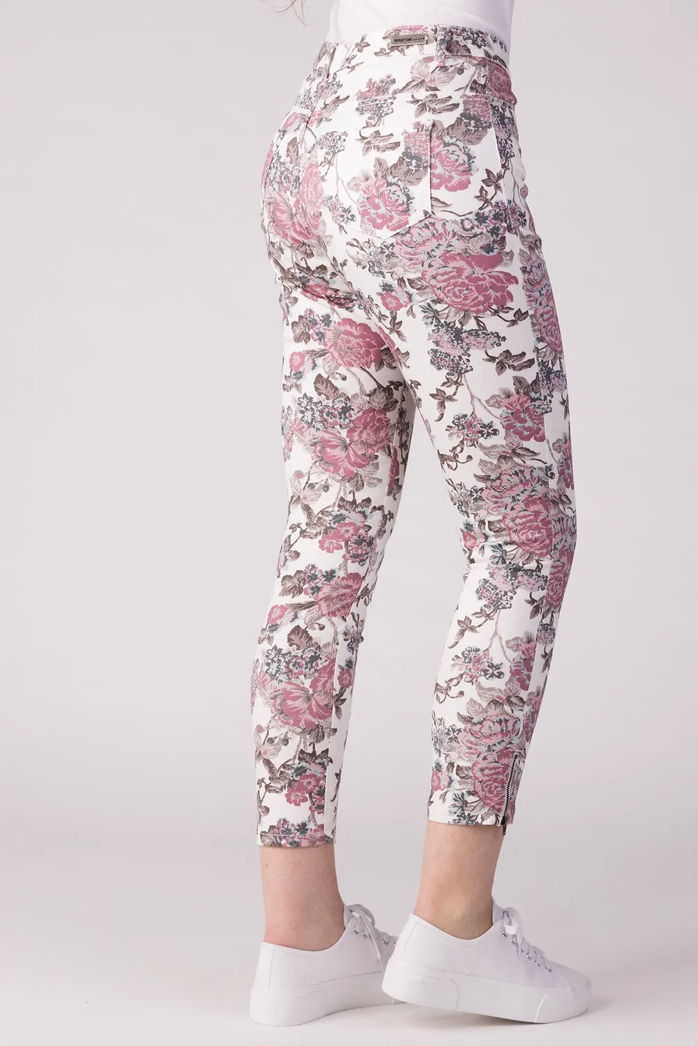 Merrytime 15640-440-51 Super Slim Ankel jeans lys blomster