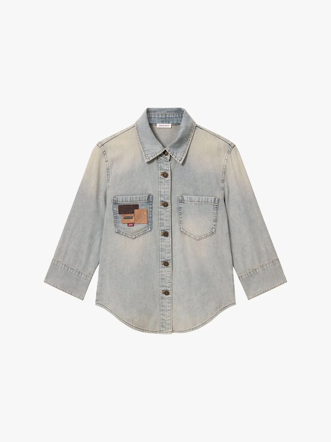 Miss Sixty Multi-Patch Denimskjorte blå