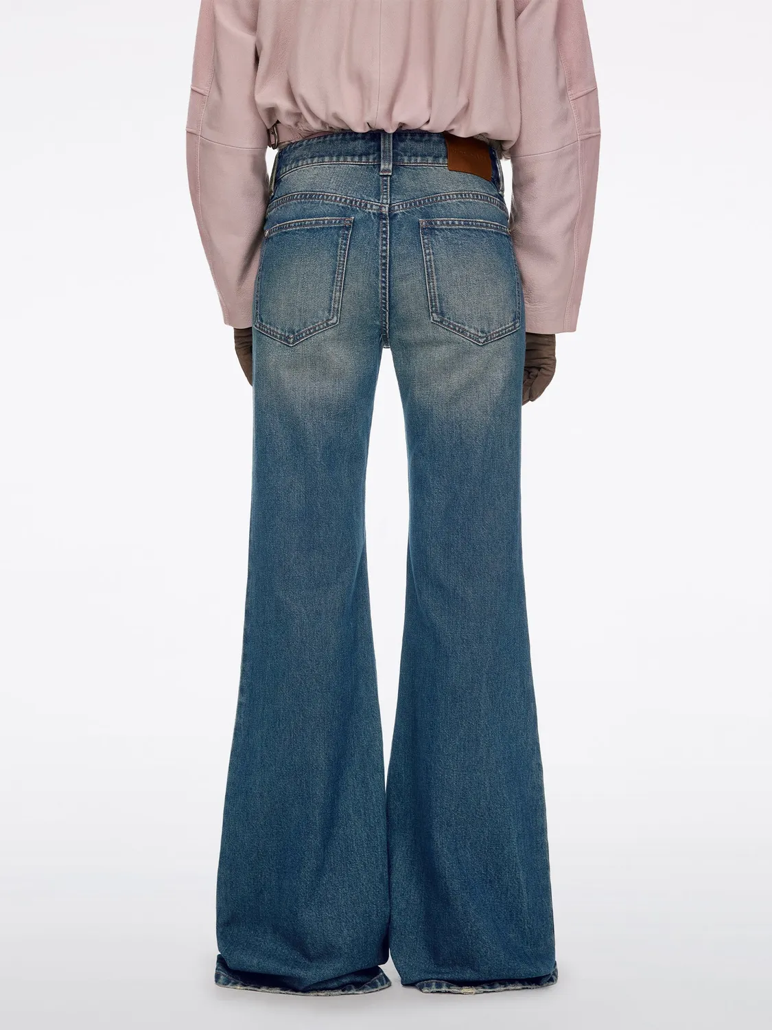 Miss Sixty Flare jeans vintage blå strass mellemtalje