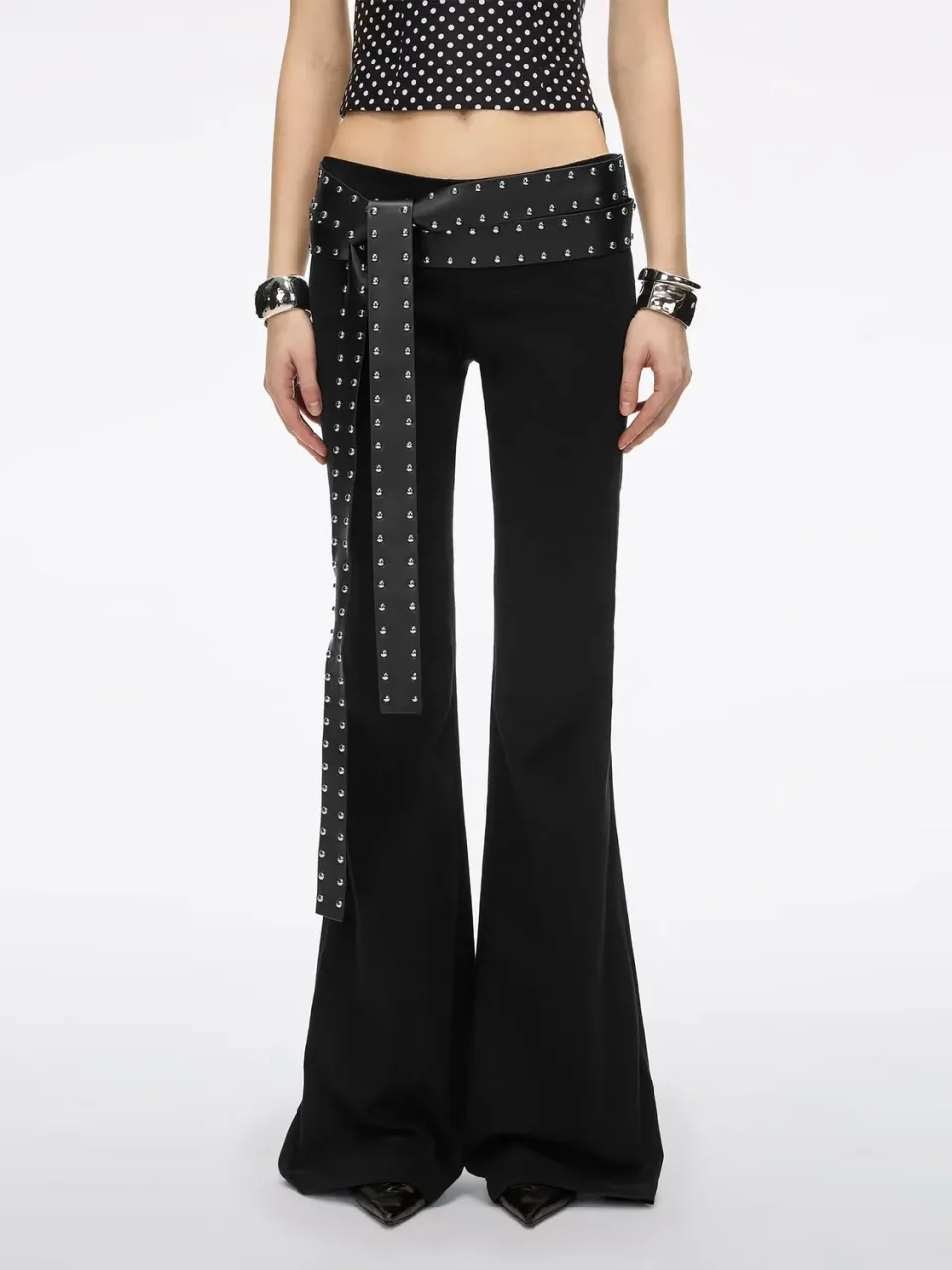 Miss Sixty Bella flare jeans sort med bælte