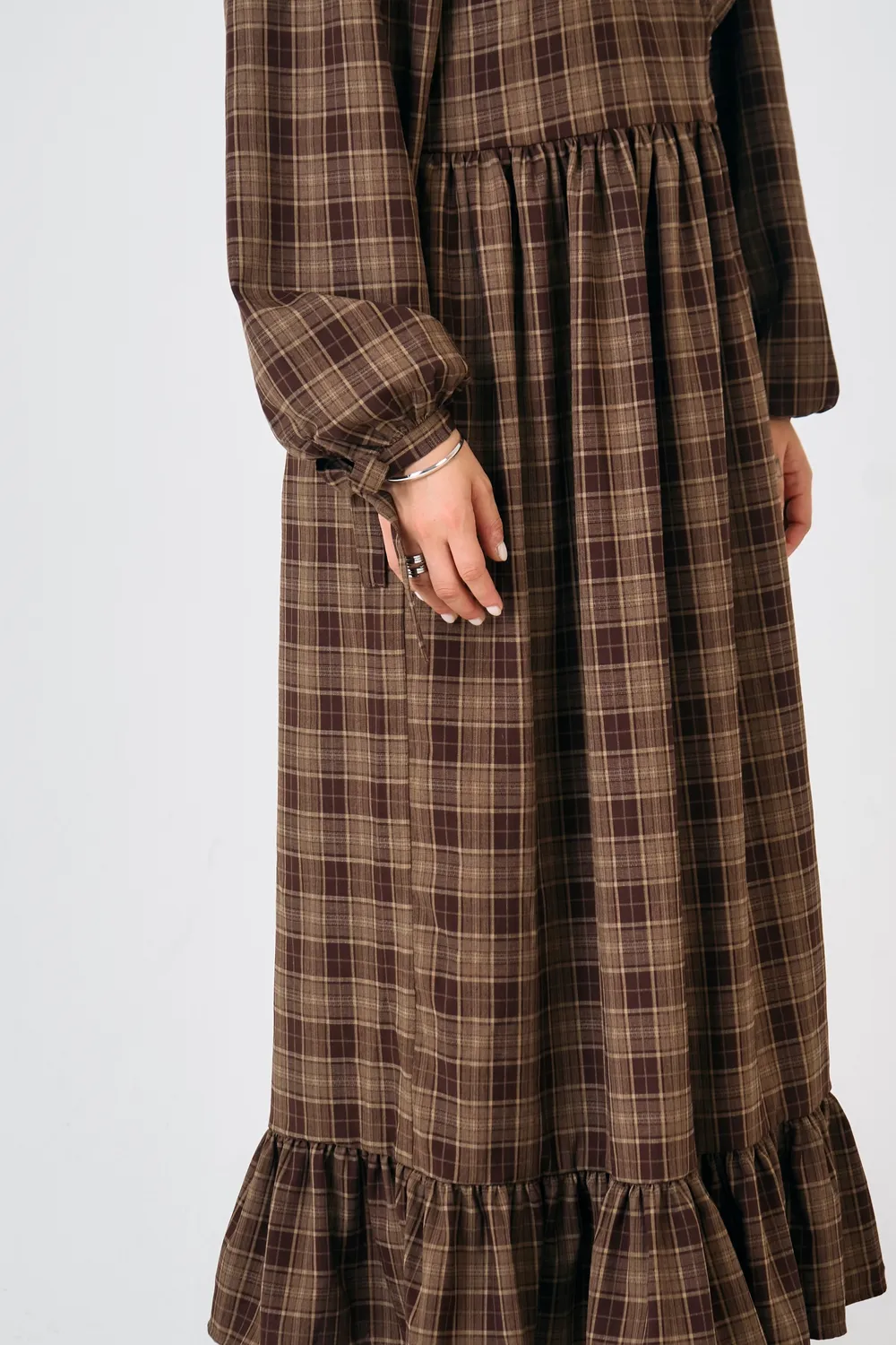 The Ragged Priest Shire Check maxikjole 10 brun tern