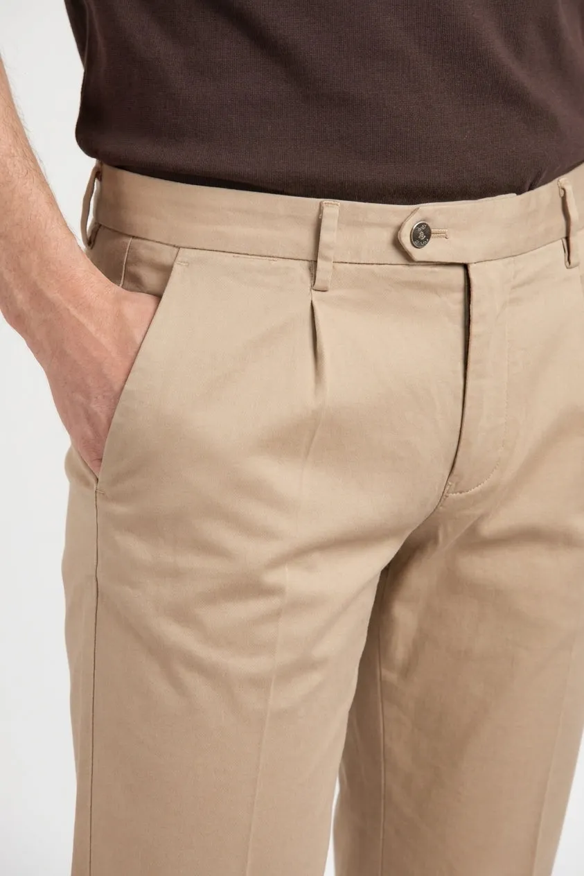 Mason's Torino 1 Pinces Flex chinobukser beige slim stretch