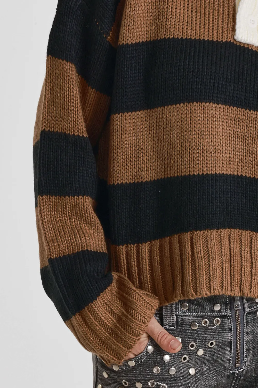 The Ragged Priest League Stripe Polo striktrøje str. S sort