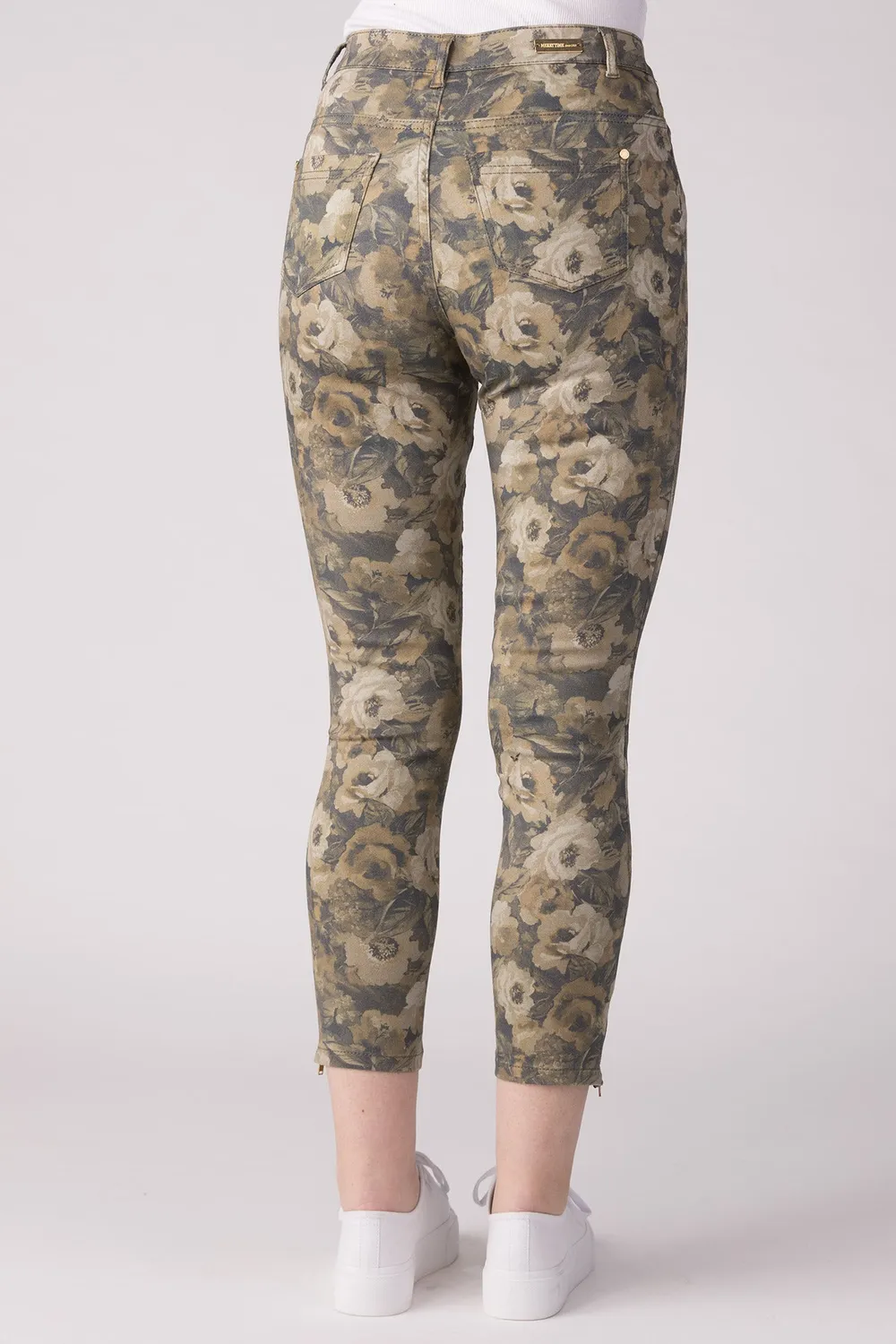 Merrytime 15640-440-40 Super Slim Ankel jeans blomster mørk