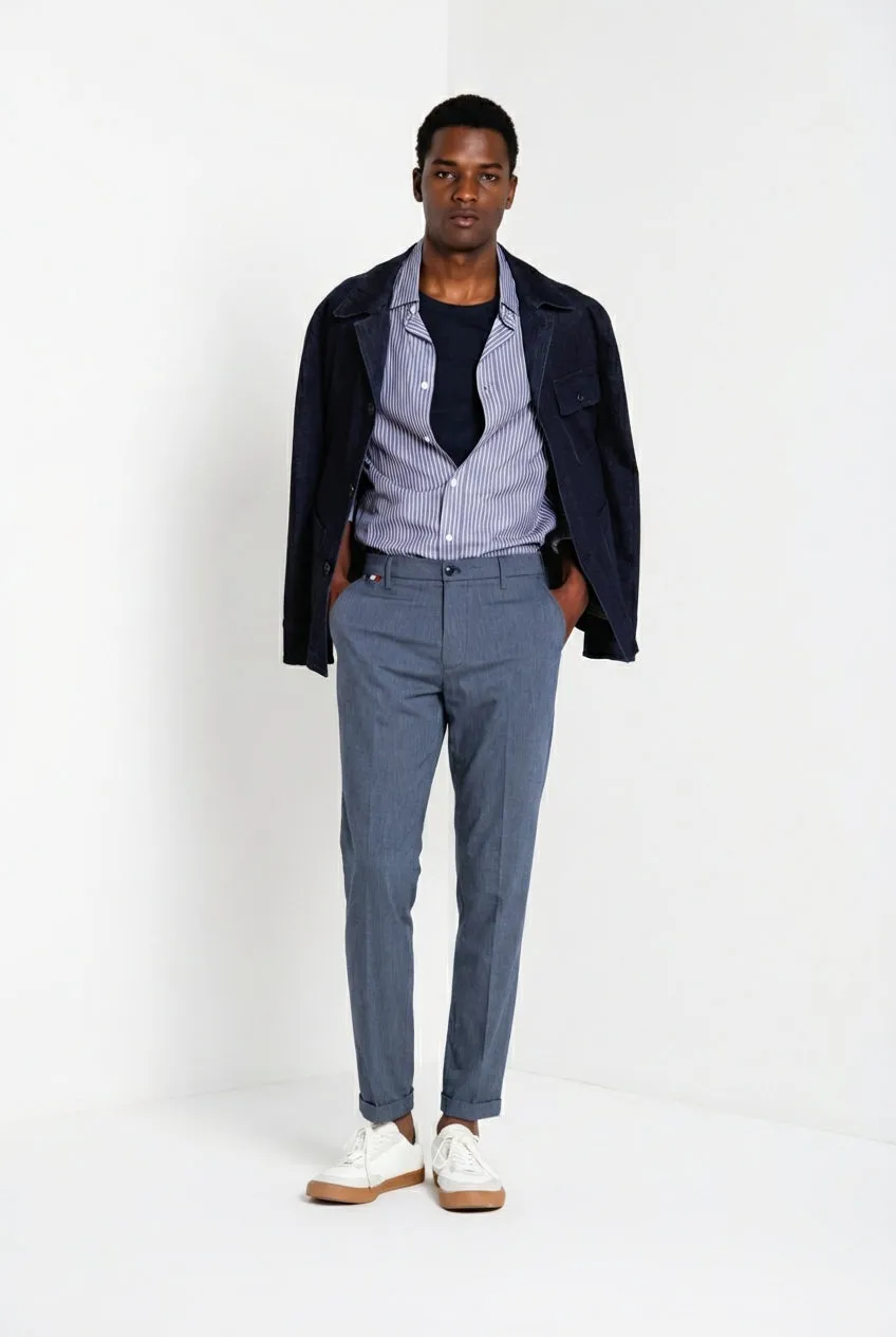 Mason's Osaka chino bukser navy nålestribet stretch