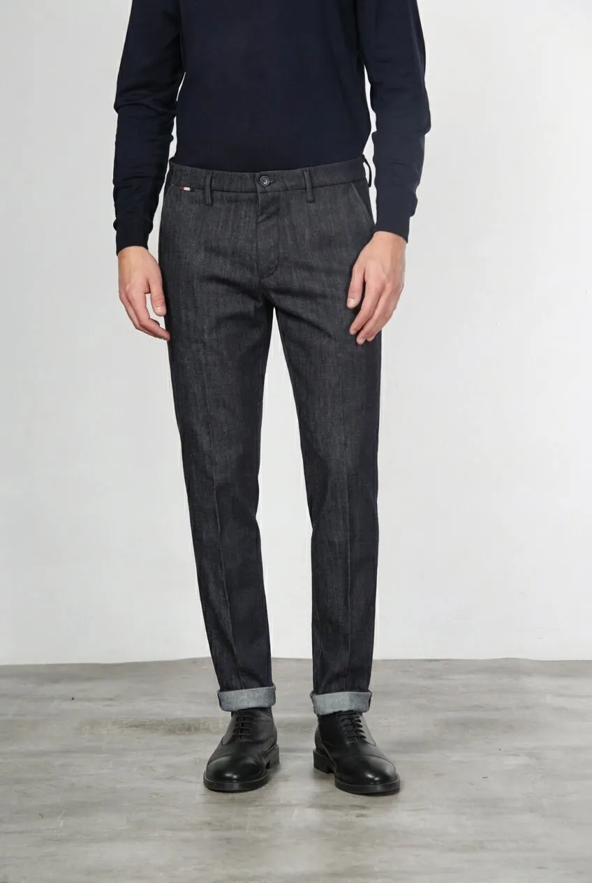 Mason's Osaka chino navy denim carrot fit
