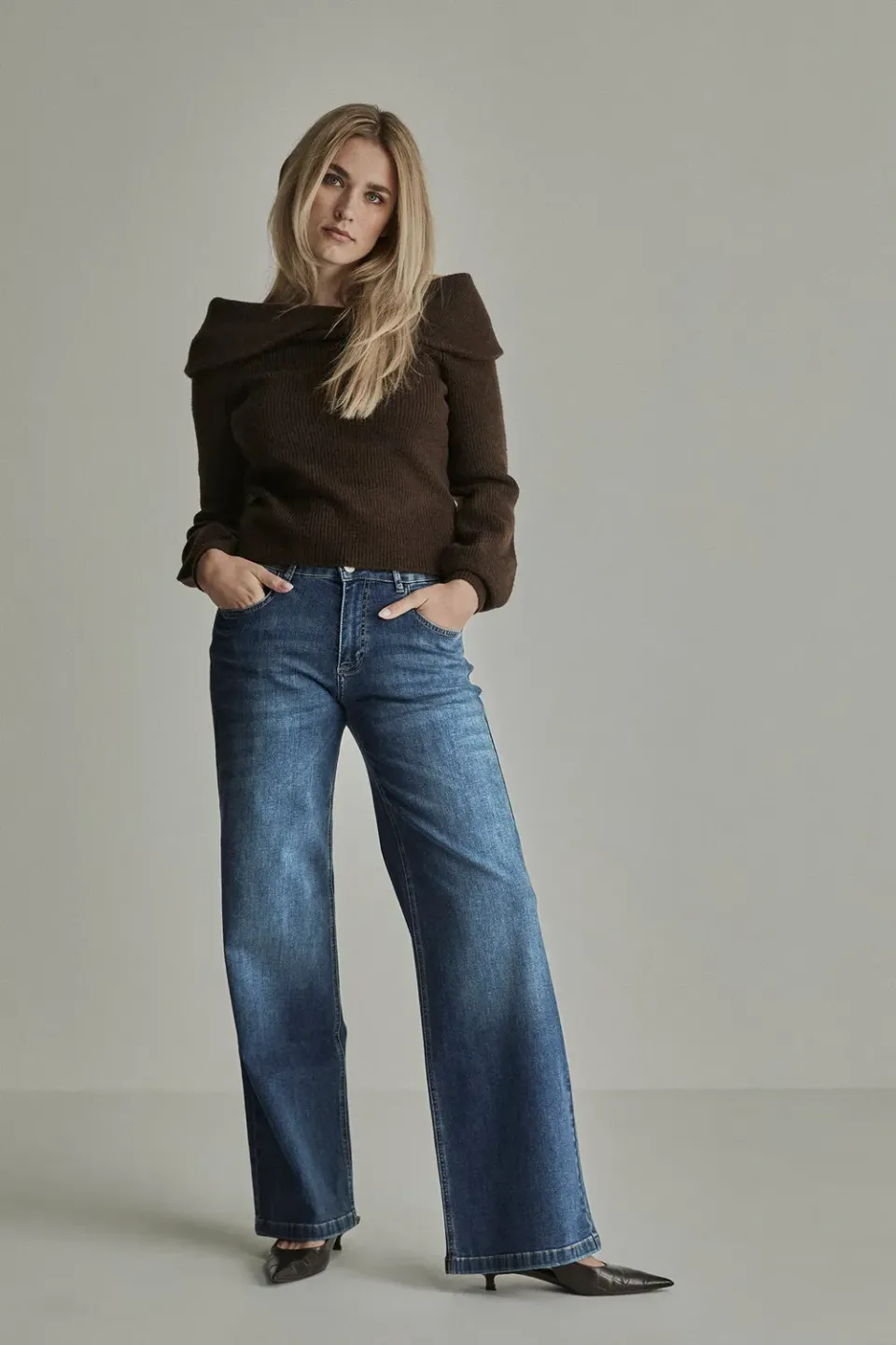 Para Mi Mira jeans Drift Blue wide high waist