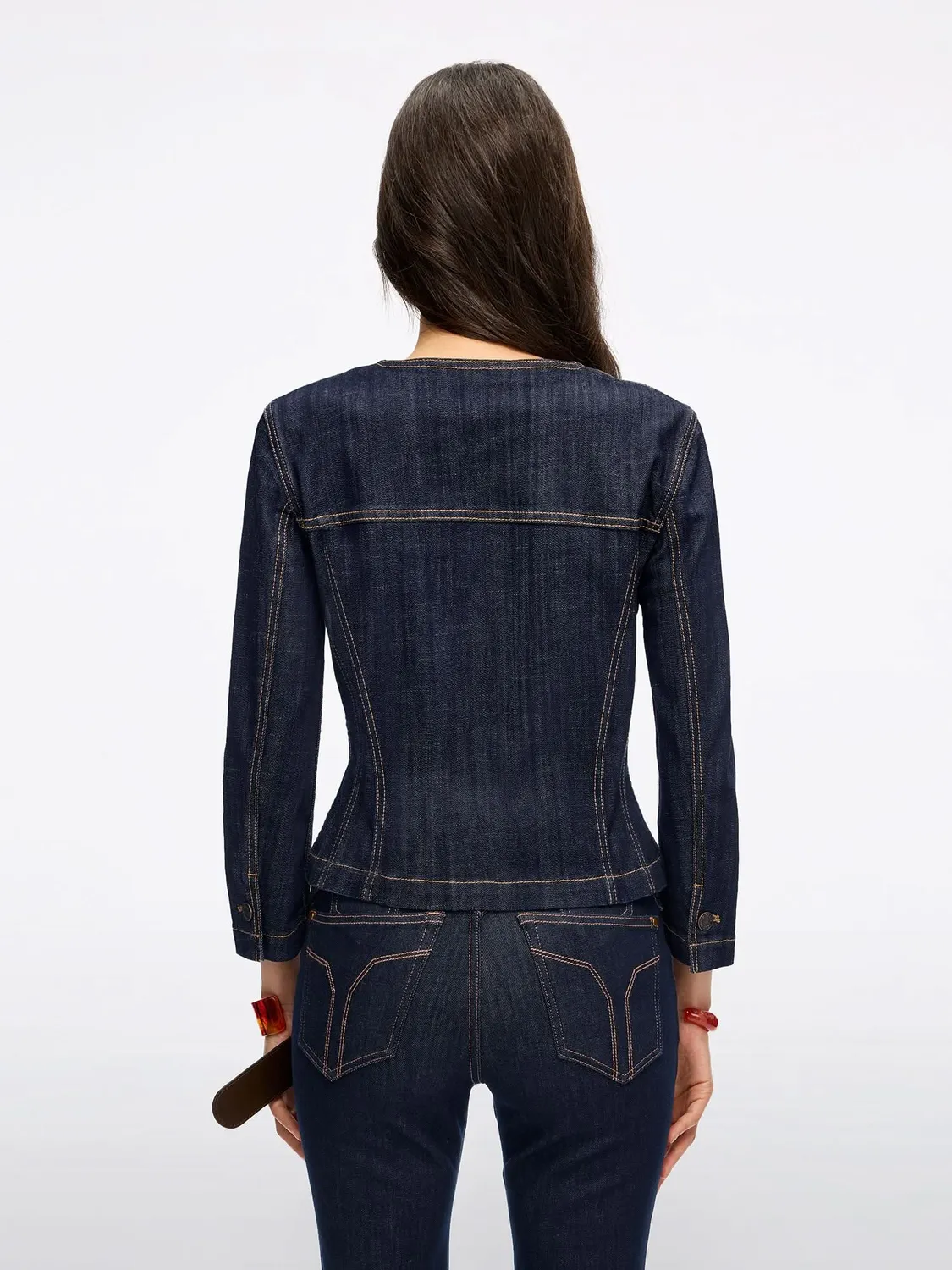 Miss Sixty denimjakke mørkeblå cropped regular