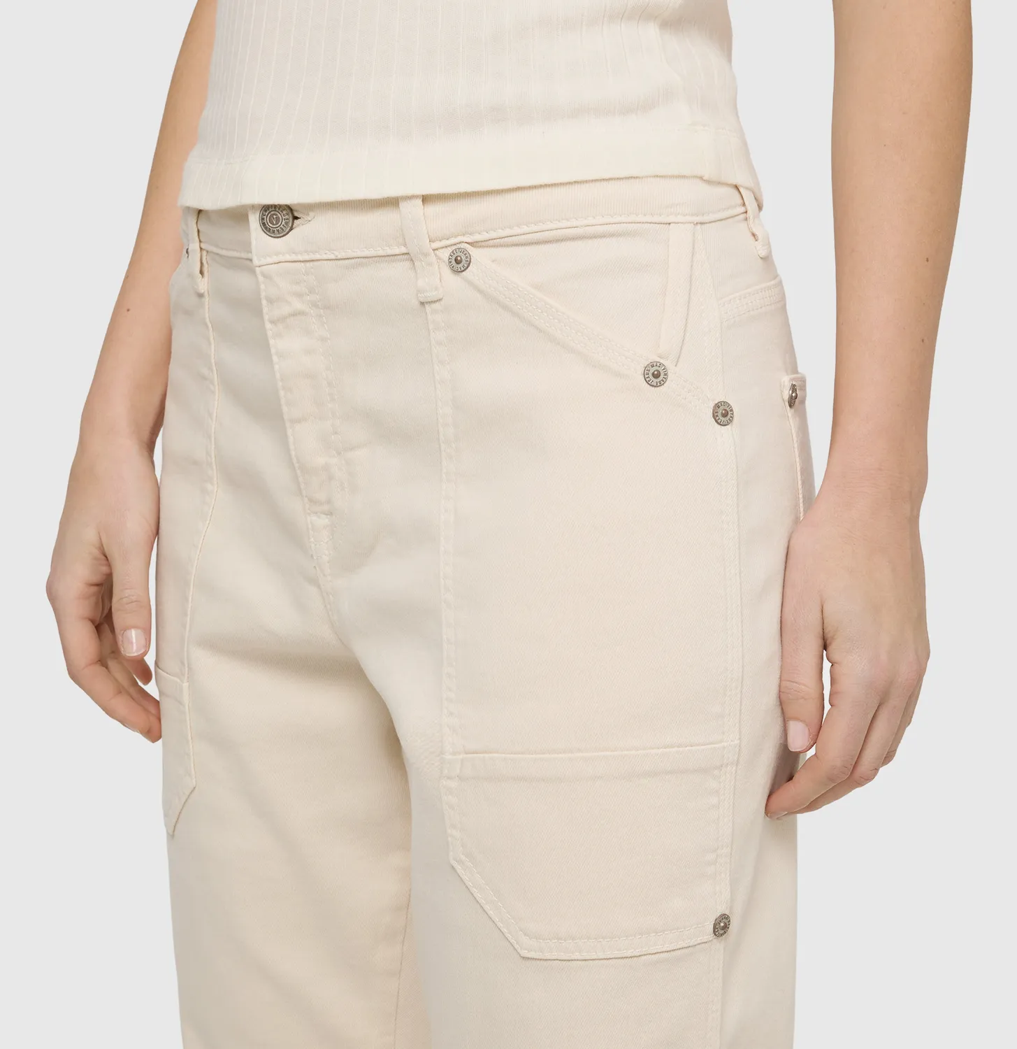 MAC Iowa 2803-00-0333L baggy jeans hvid cropped