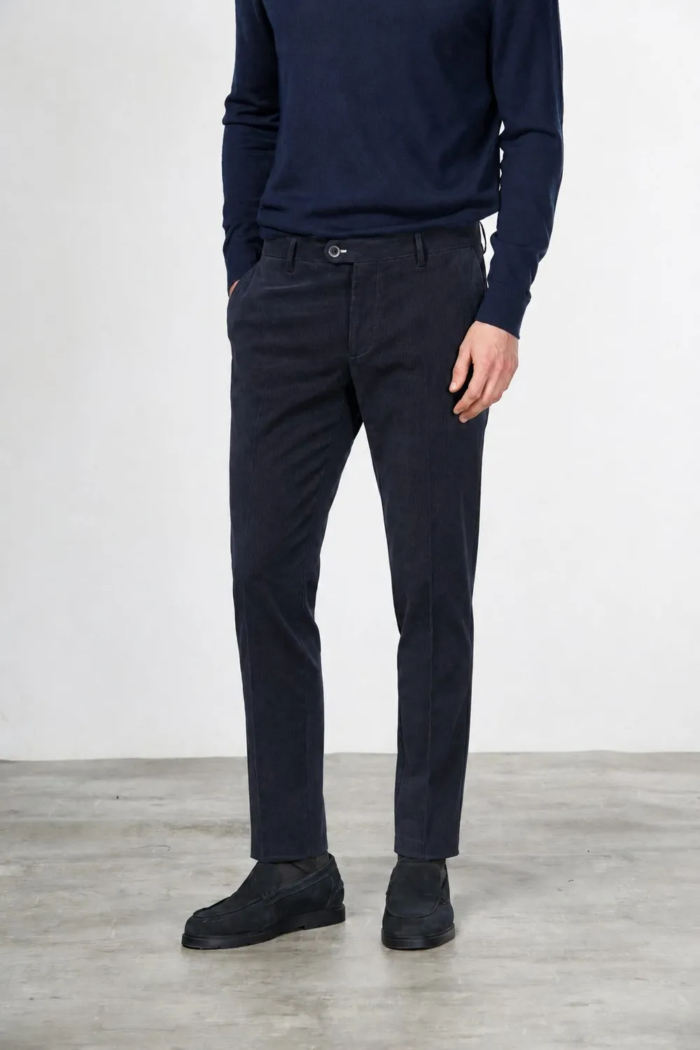 Mason's Paris chinos navy tapered cashmere