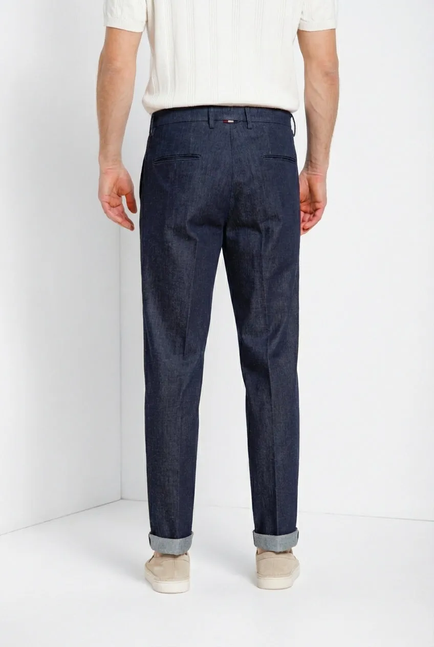 Mason's Boston chinobukser navy denim relaxed fit