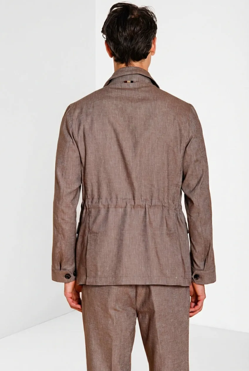Mason's Field fieldjakke taupe hørblanding