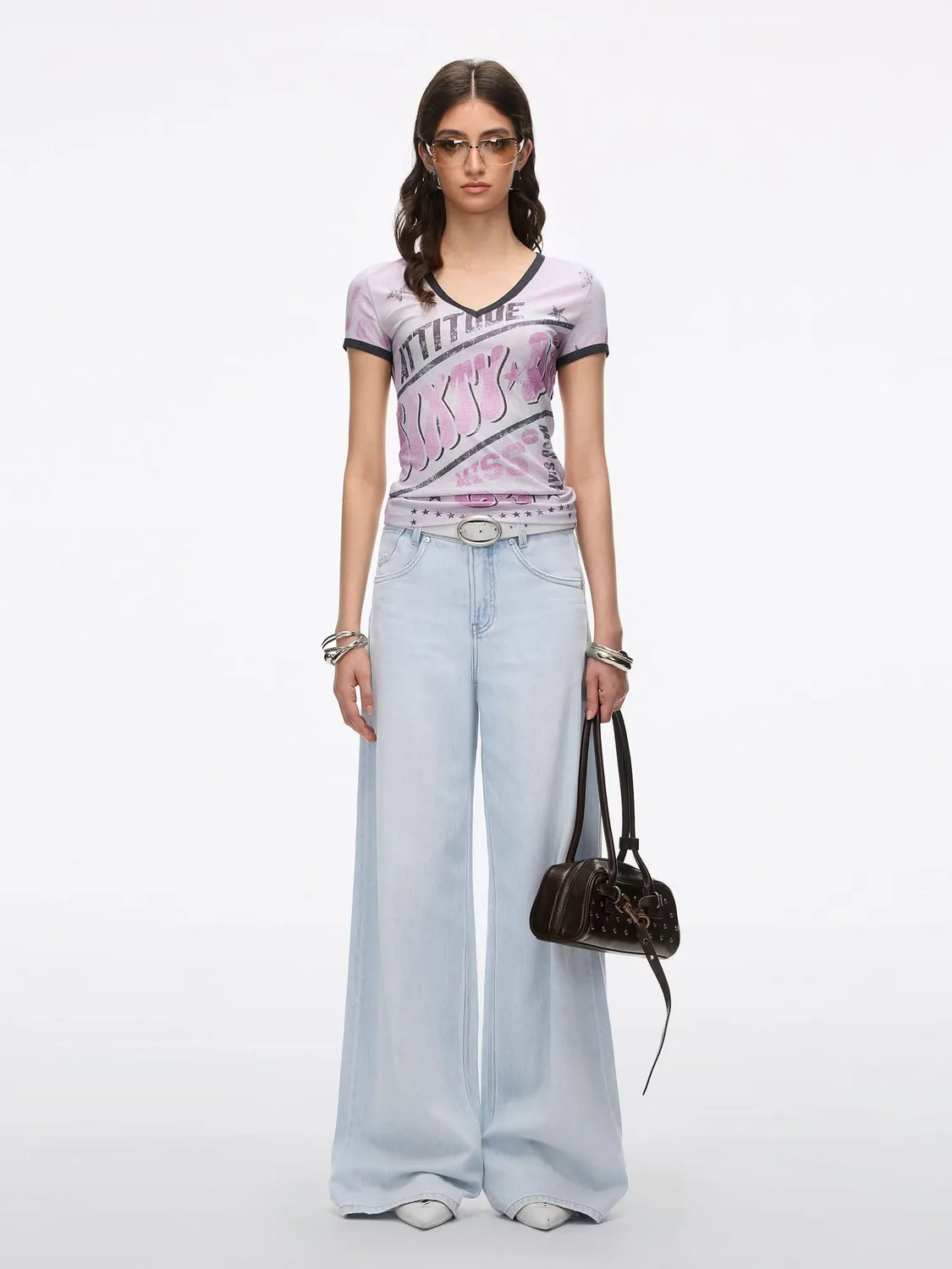 Miss Sixty Jasmine wide leg jeans medium light blue stretch
