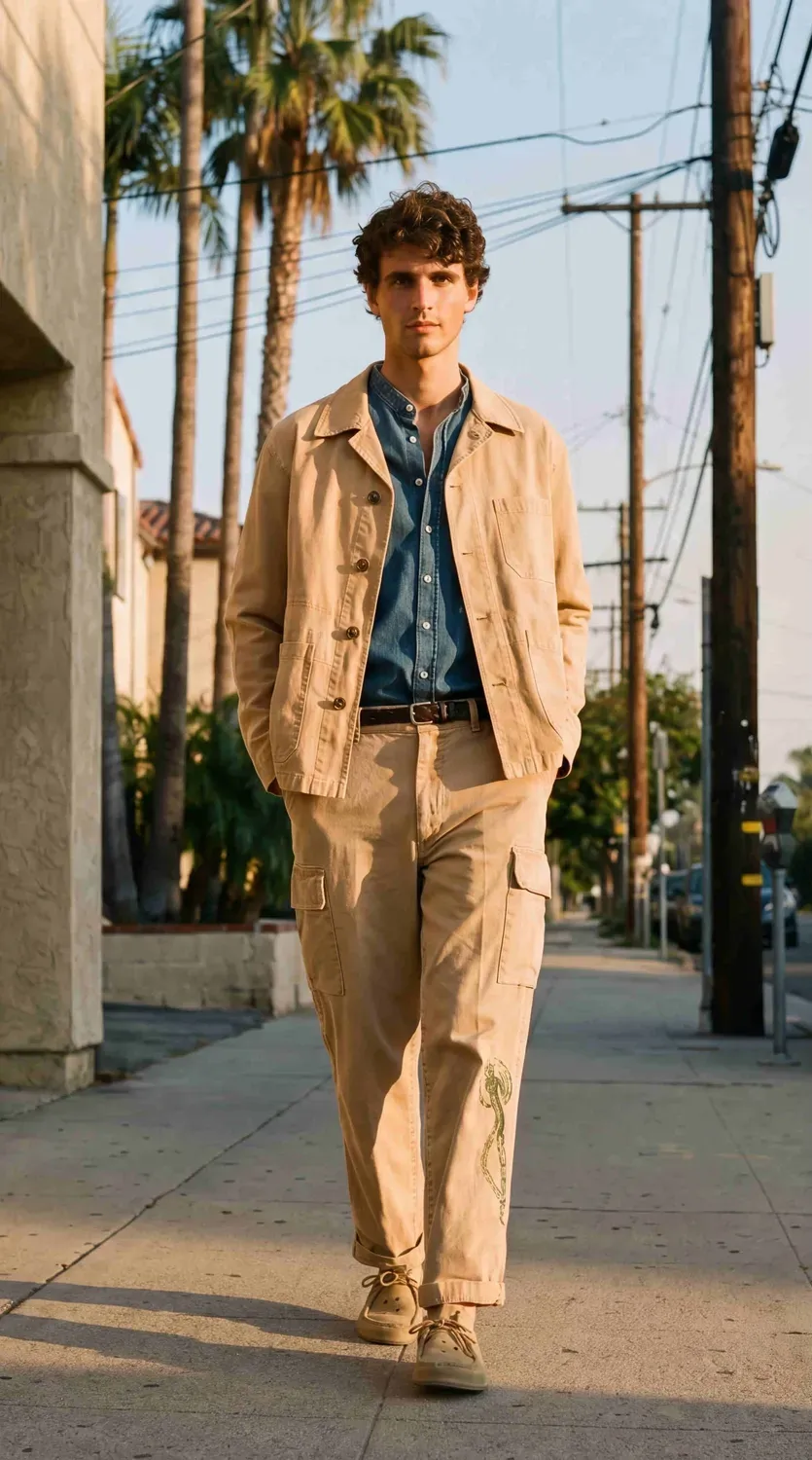 Mason's Detroit M74 overshirt kaki slub