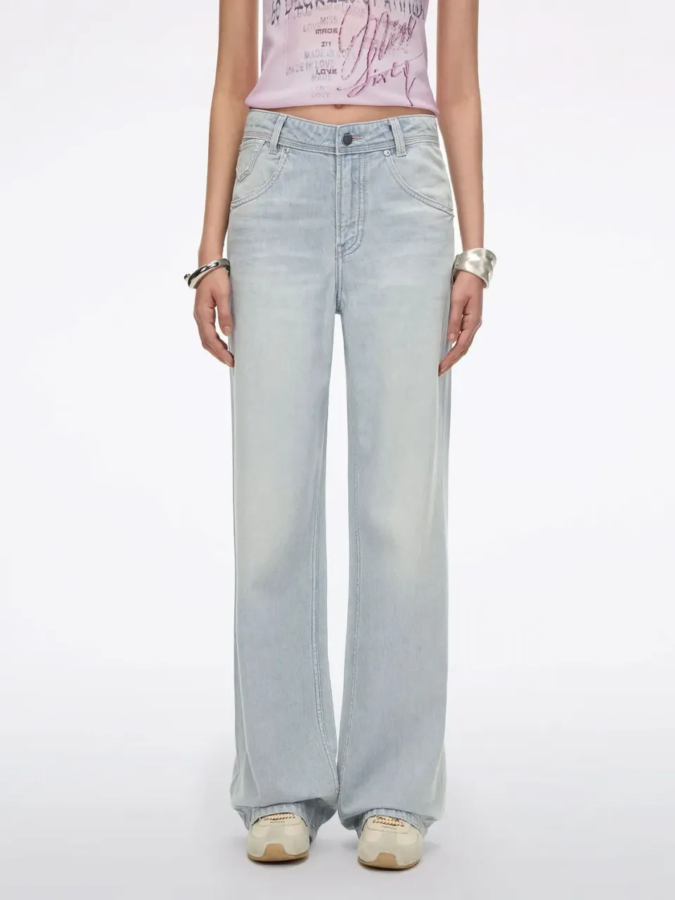 Miss Sixty Anni straight jeans lyseblå hørblanding