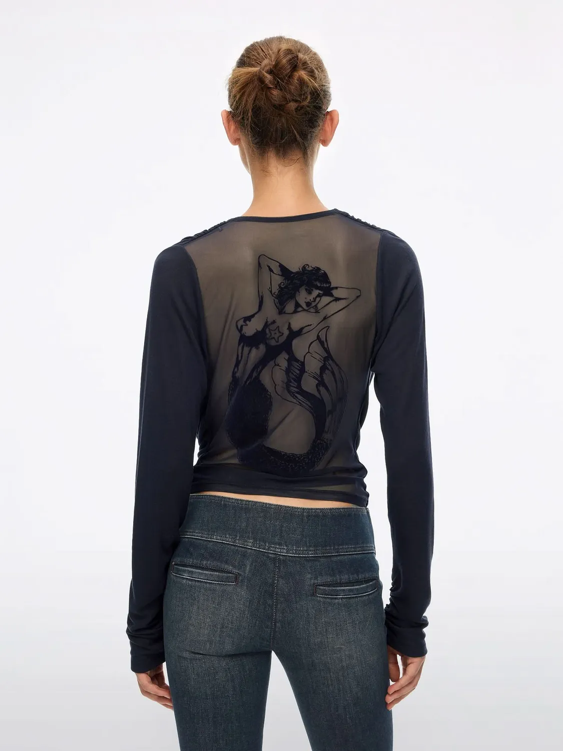 Miss Sixty t-shirt navy blue havfruetryk tæt