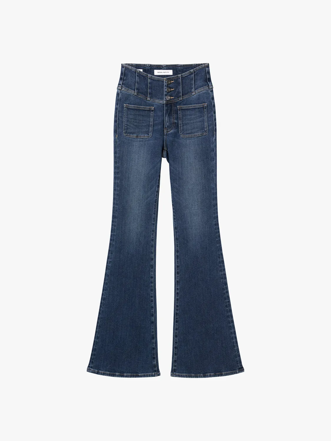 Miss Sixty Glenda Plus 5 flare jeans dark blue høj talje
