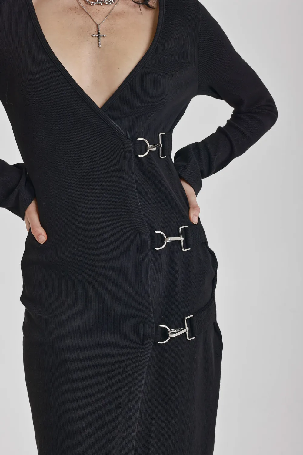 The Ragged Priest Libertine kjole wrap midi sort
