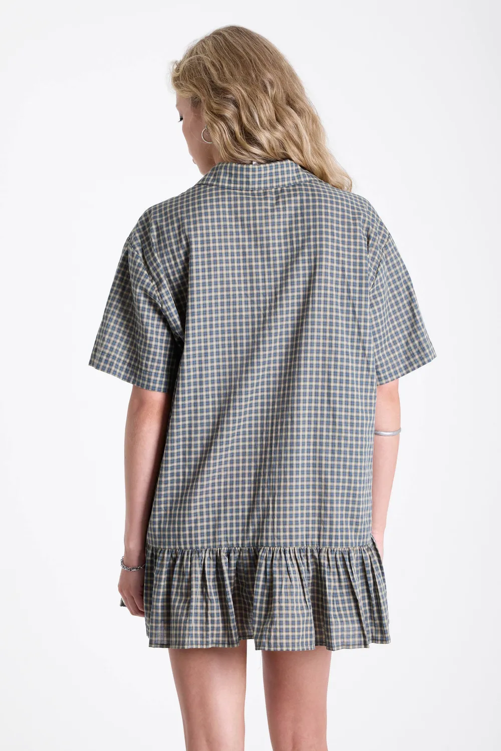 The Ragged Priest Drill Gingham Check drop waist minikjole ternet