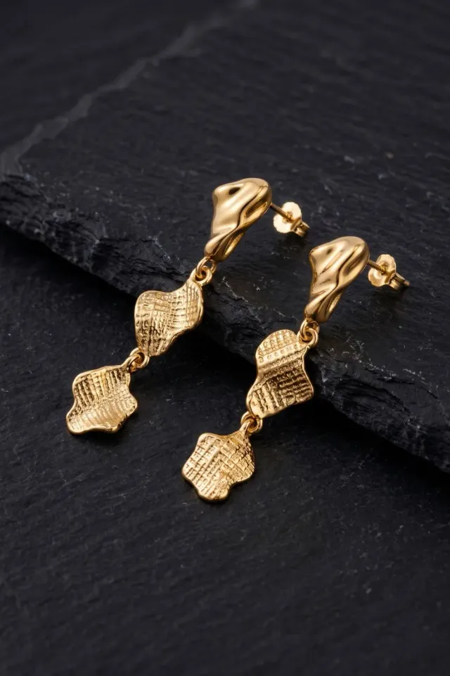 Organsk Sculpted Gilded Drop øreringe guld 18 karat