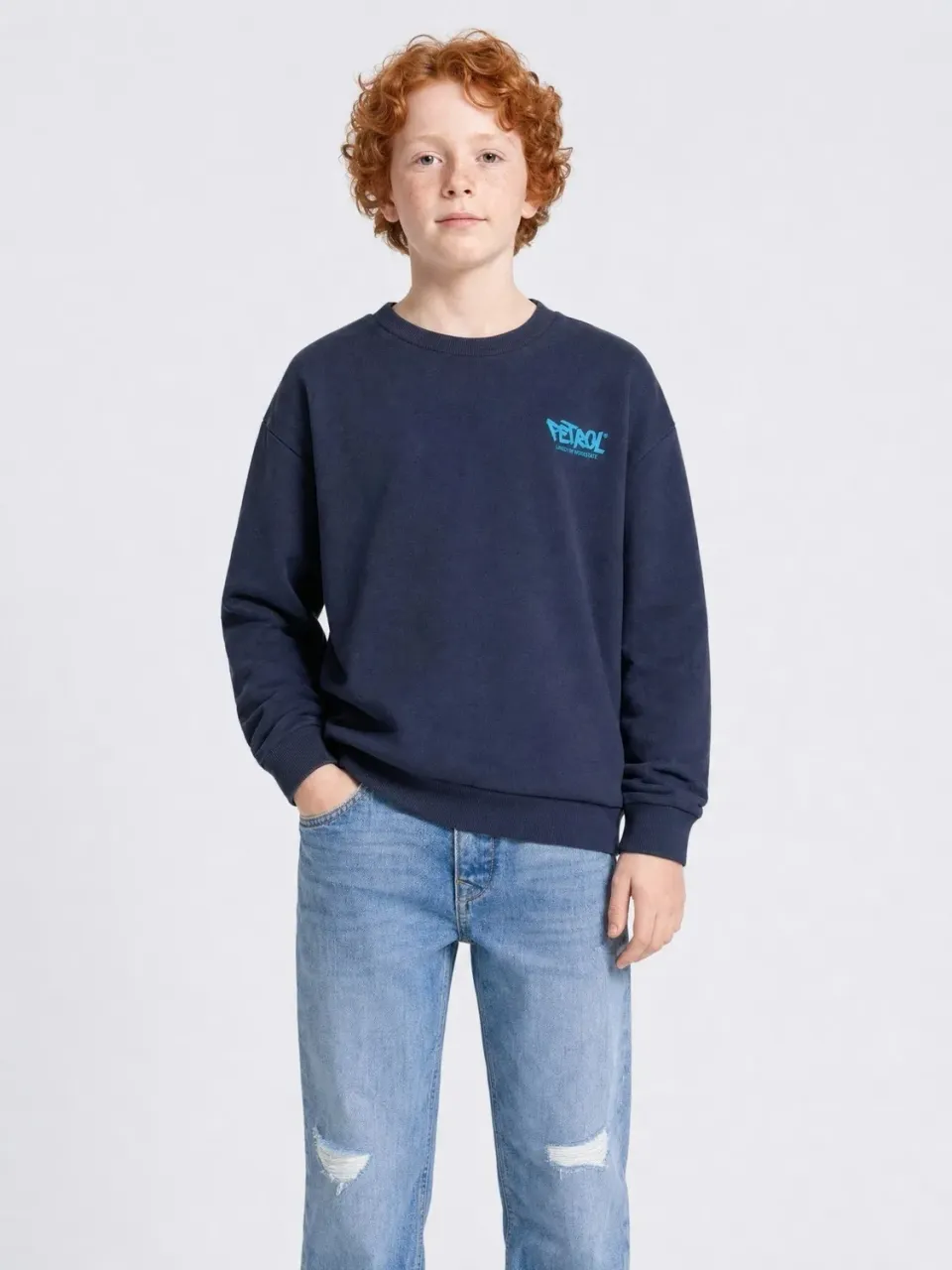 Petrol Industries Steelbrook sweater med print i bomuld