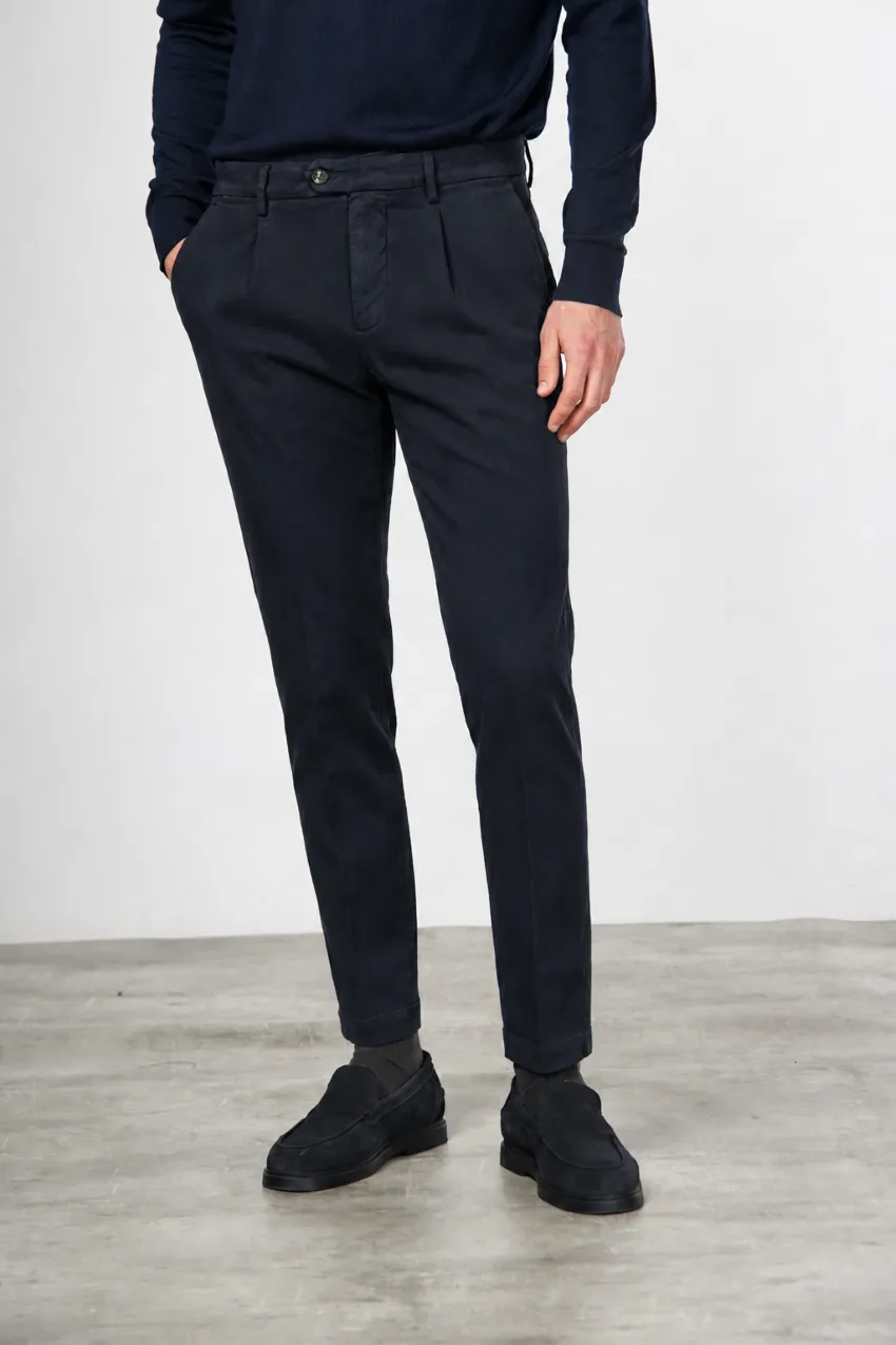 Mason's Torino 1 Pinces chino bukser blå slim cashmere