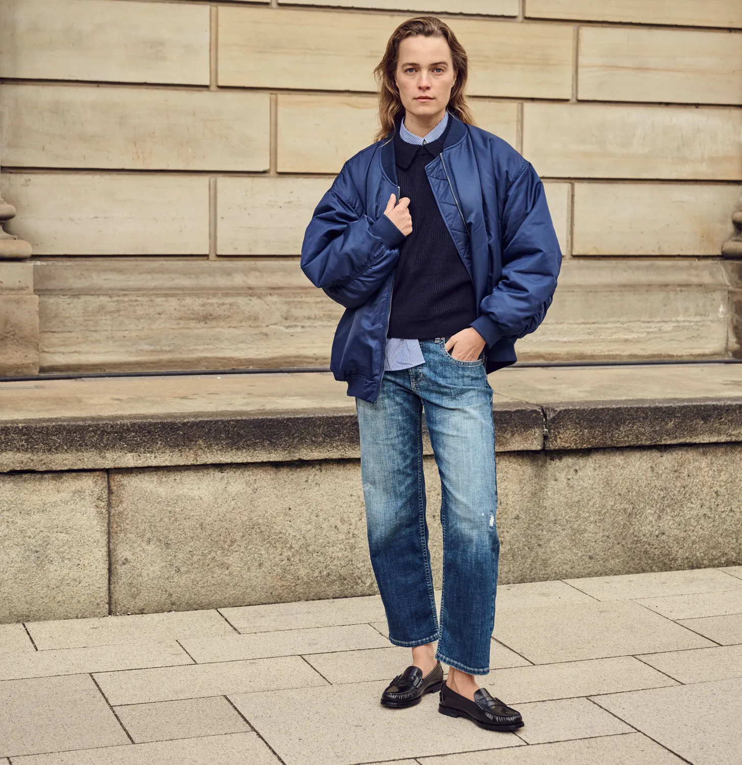 MAC Gina Straight 5877 jeans mørkeblå
