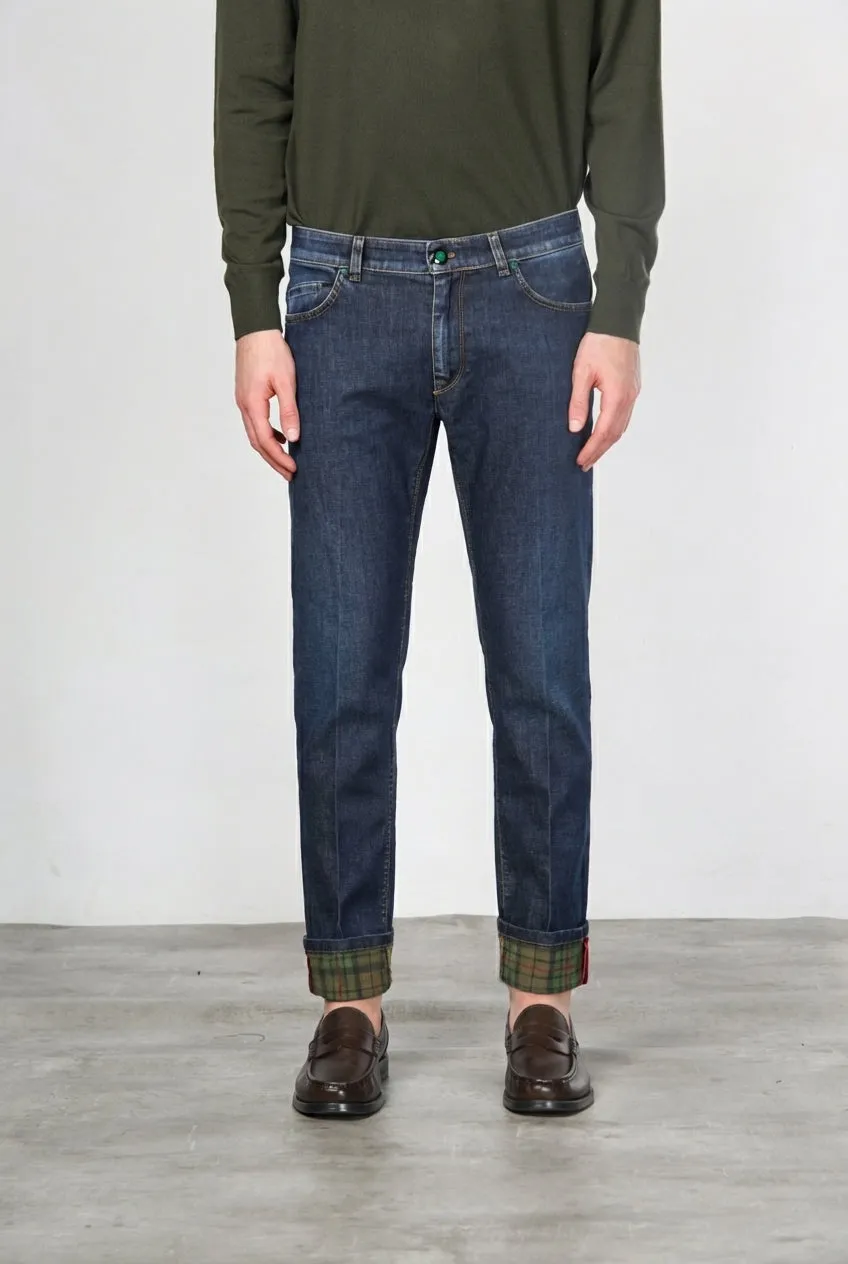 Mason's Harris jeans slim blå Prince of Wales
