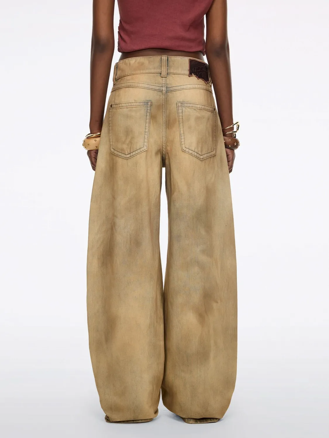 Miss Sixty Distressed Wide-Leg Jeans jeans blå hamp