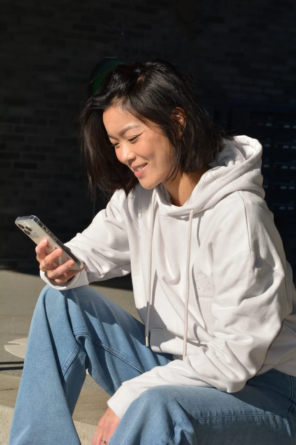 Organsk The Classic Organic hoodie hvid oversize