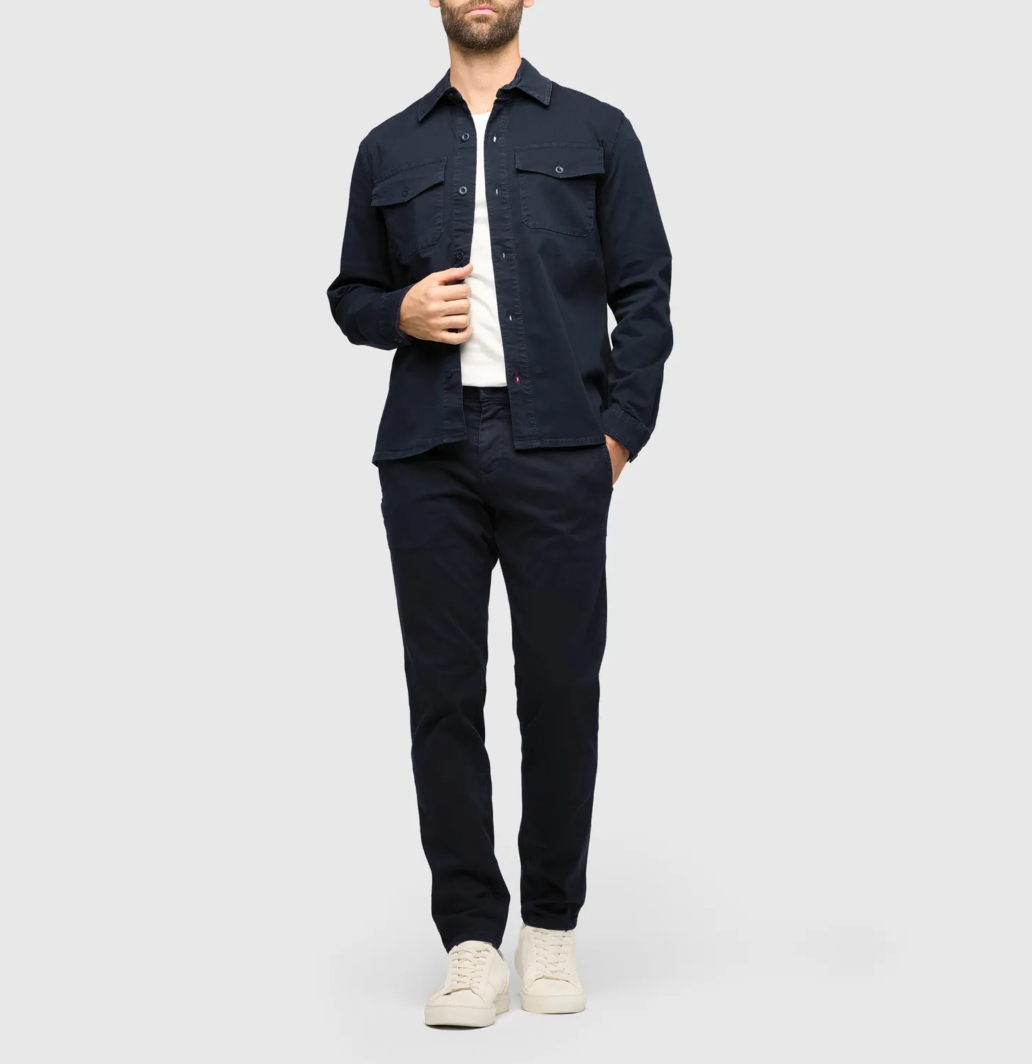 MAC Overshirt 0201 denimskjorte mørkeblå stretch