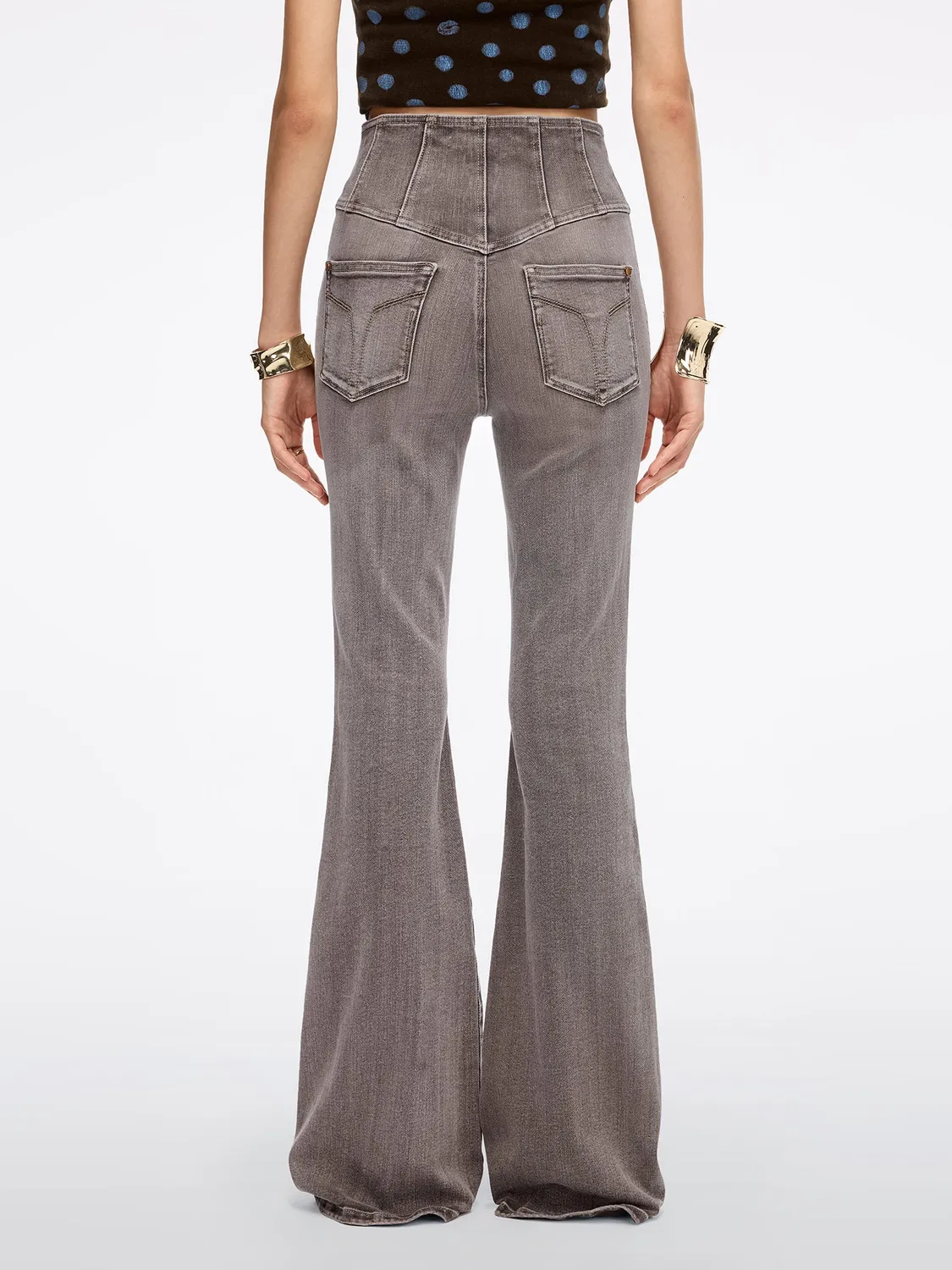 Miss Sixty Glenda Plus 5 flare jeans brun høj talje