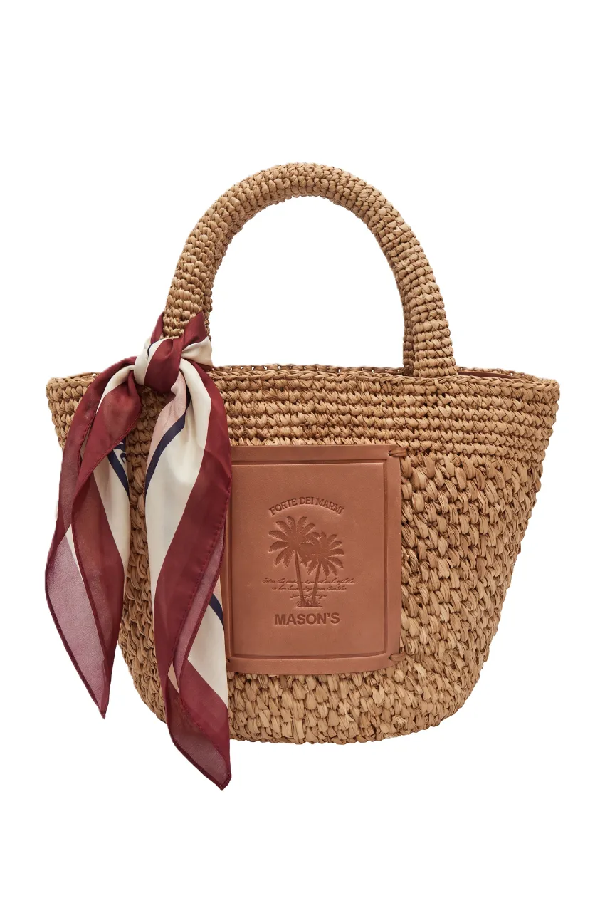 Mason's Straw Bucket Bag stråtaske 38x30 cm
