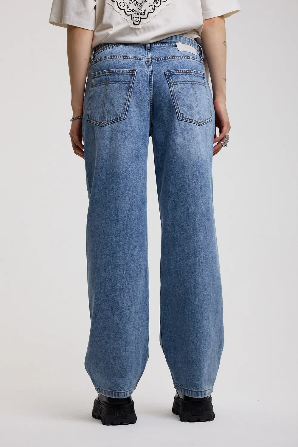 The Ragged Priest Chore Low Rise boyfriend jeans str. 28 blå