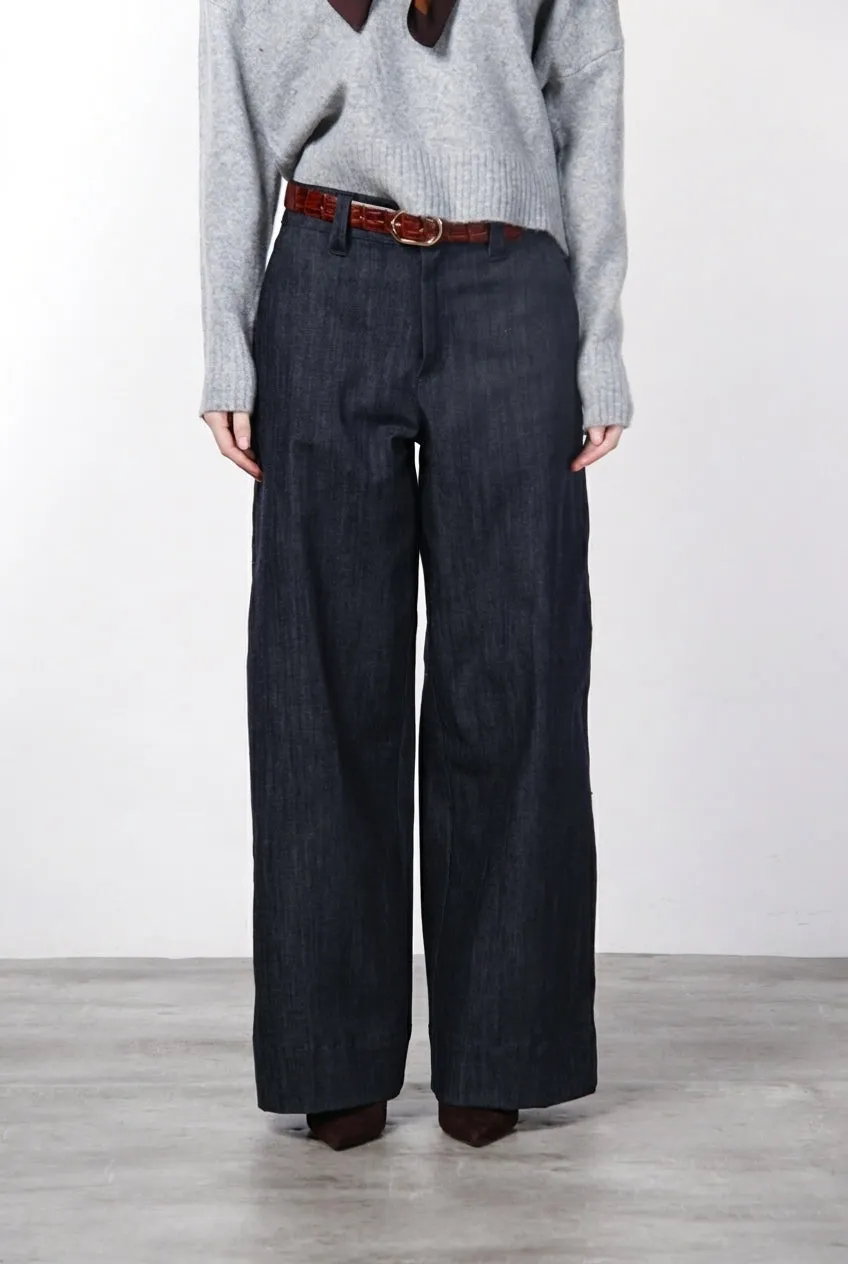 Mason's New York Wide chino bukser wide leg navy denim