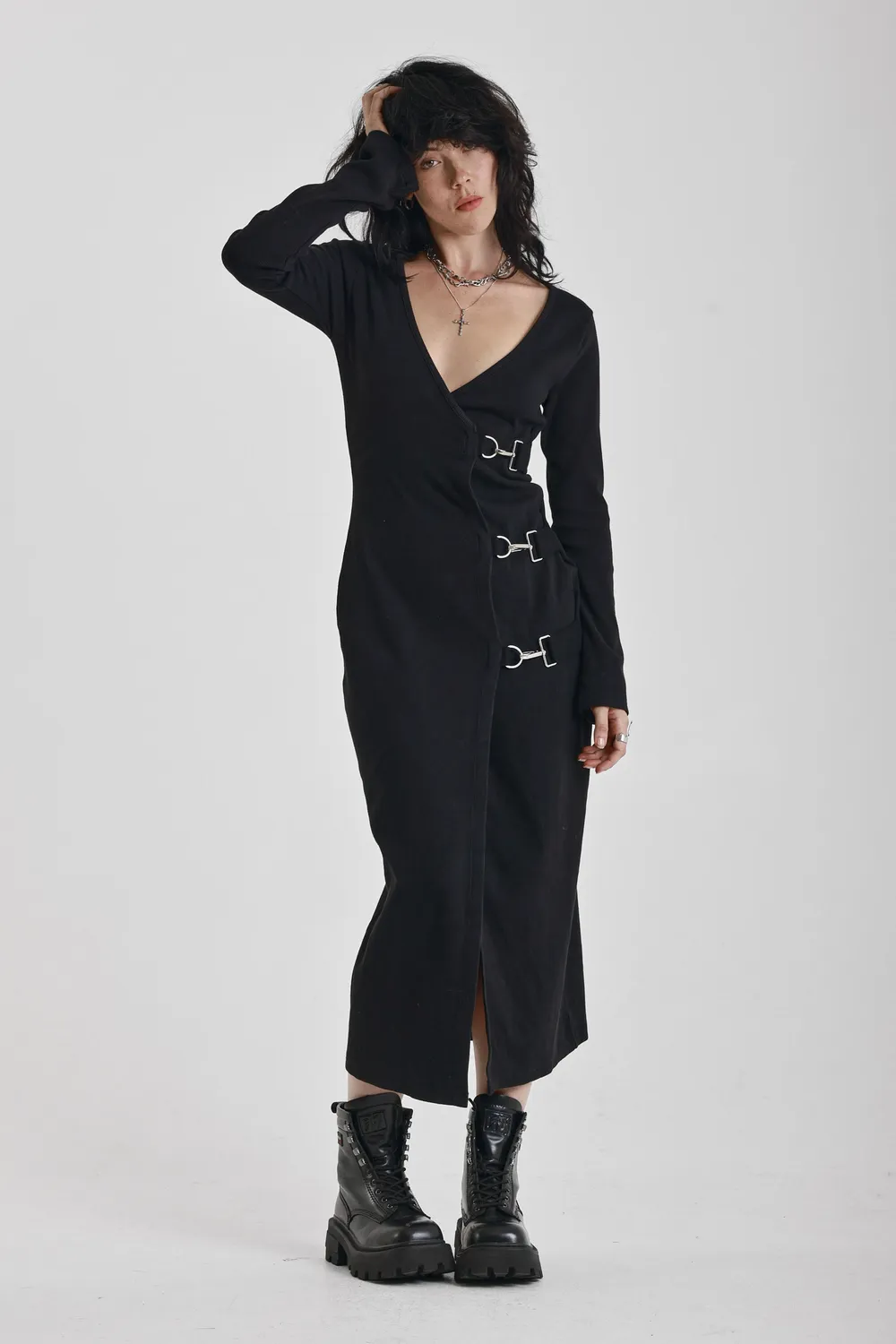 The Ragged Priest Libertine kjole wrap midi sort