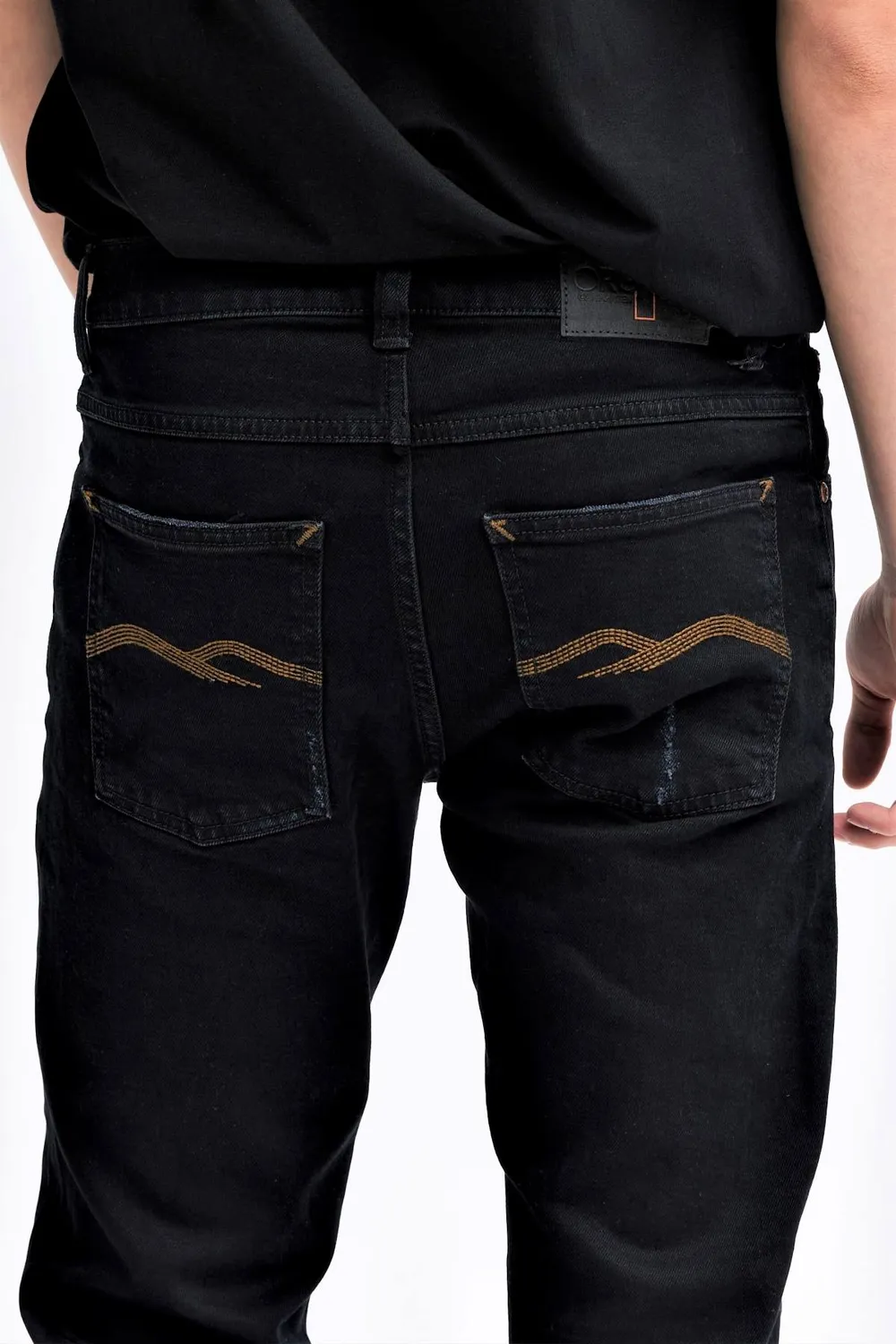 Organsk Atmosphere Black n Gold jeans sort stretch