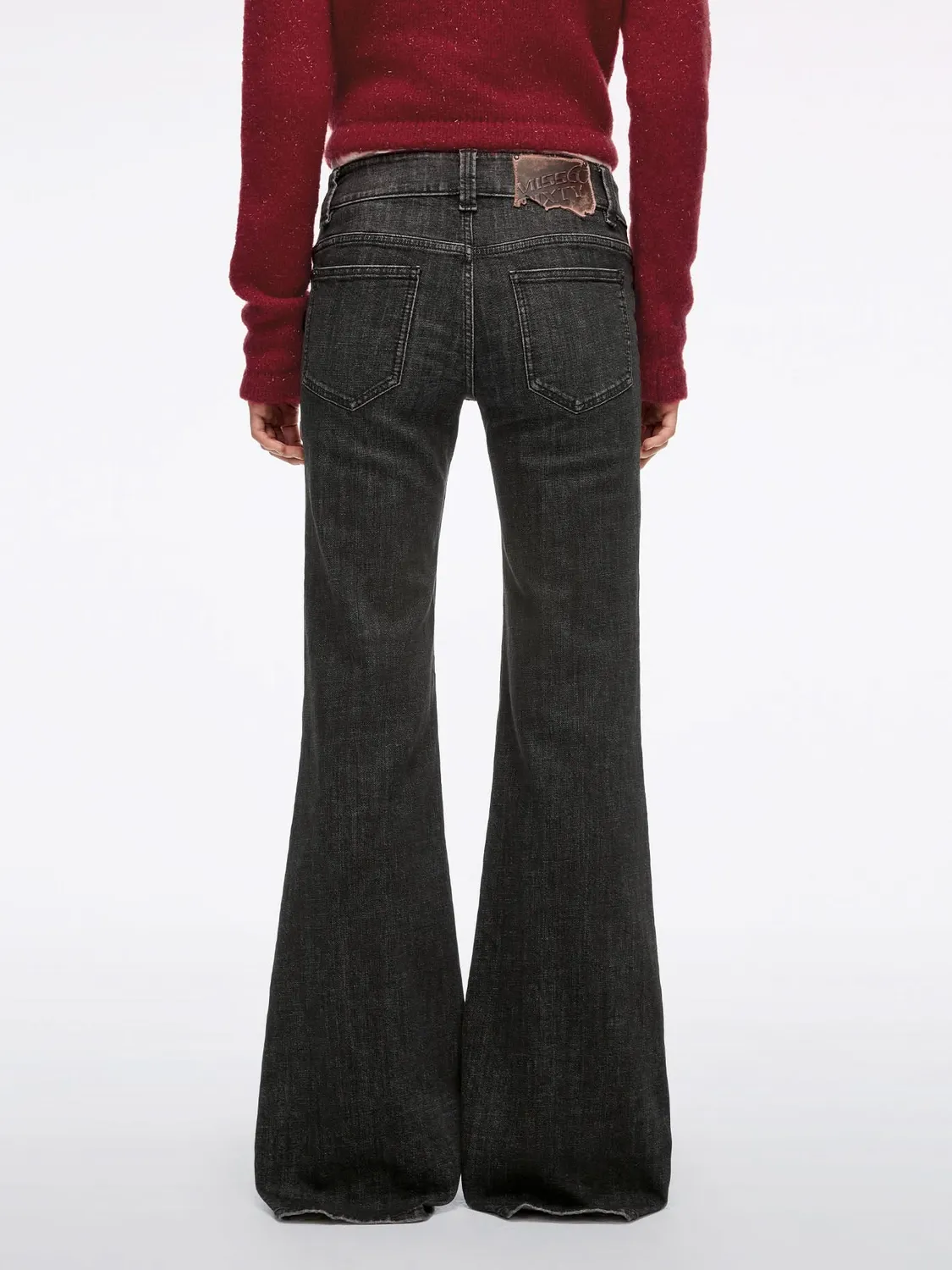 Miss Sixty Double-Button flare jeans black fog stretch