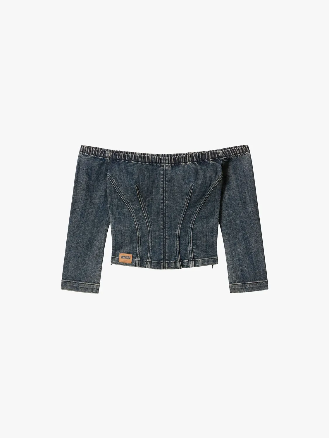 Miss Sixty One-Shoulder denimskjorte mørkeblå