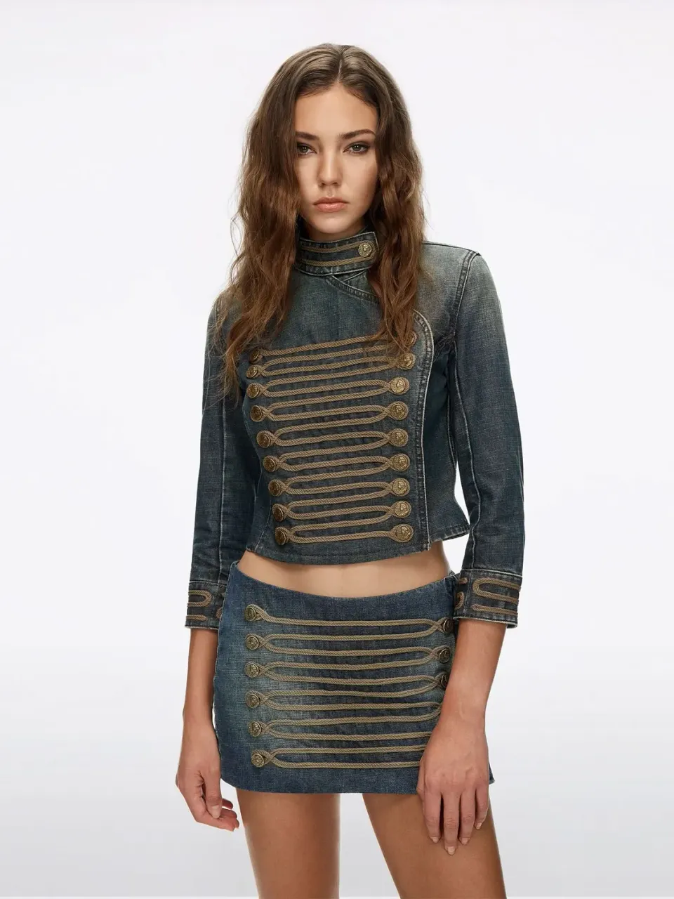 Miss Sixty Napoleon denimjakke denimblå broderi