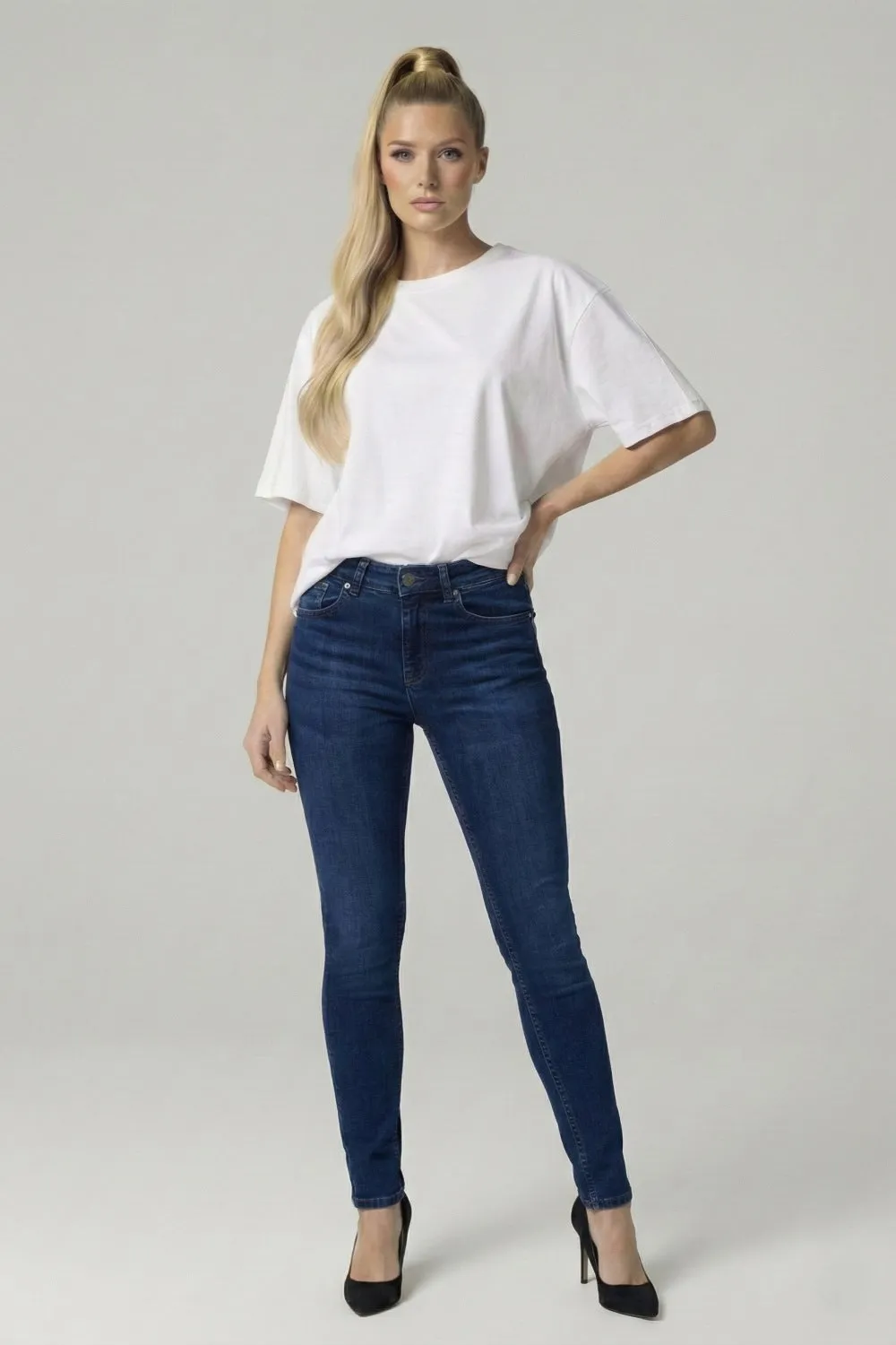 Organsk Breeze Spring Rain slim fit jeans dybblå indigo