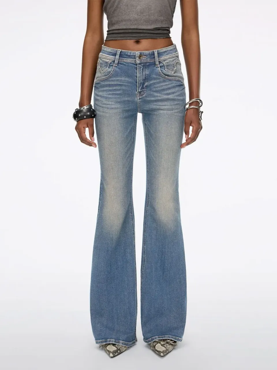 Miss Sixty Bella flare jeans mørkeblå super stretch