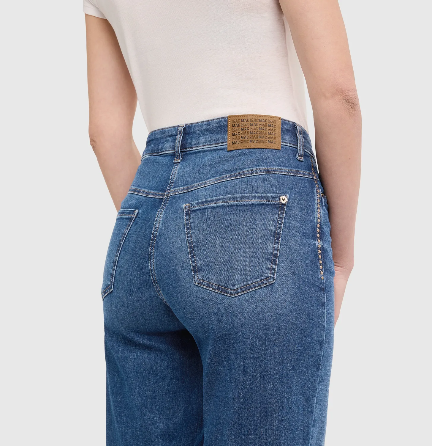 MAC Wide Rivet 5228 jeans blå wide stretch